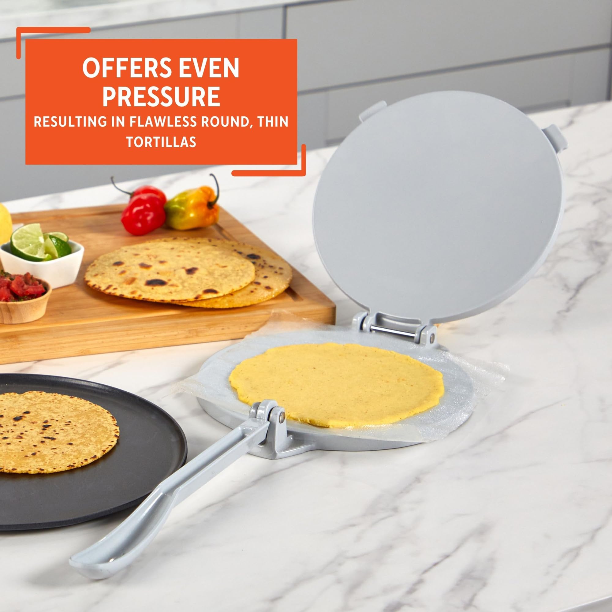 Imusa 4Pc Pdq Comal & Tortilla Press Set/Tortilla Making Kit
