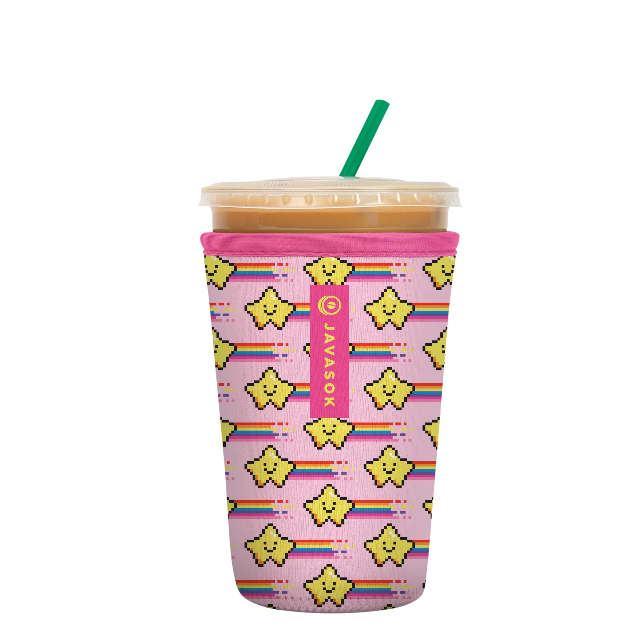 Sok It Java Sok Iced Coffee & Cold Soda Insulated Neoprene Cup Sleeve (Super Star, Medium: 22-28oz)