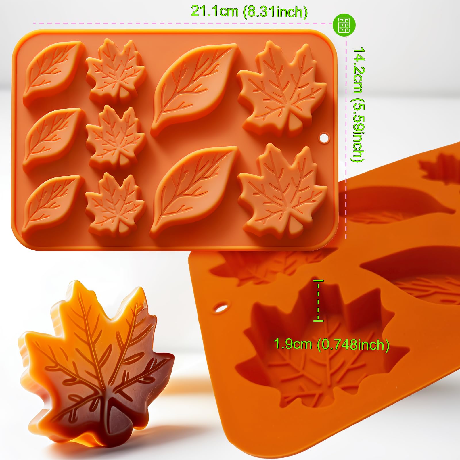 Leaf Silicone Molds Fall Silicone Mold Harvest Cake Pan Autumn Maple Leaf 2 Different Shapes Thanksgiving Fall Theme Mould for H
