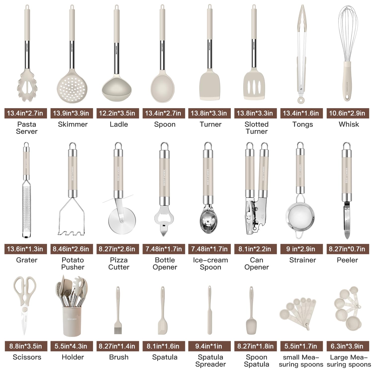 Kitchen Utensils Set-Silicone Cooking Utensils-32Pcs Non-Stick Silicone Cooking Kitchen Utensils Spatula Set With Holder-Best Ki