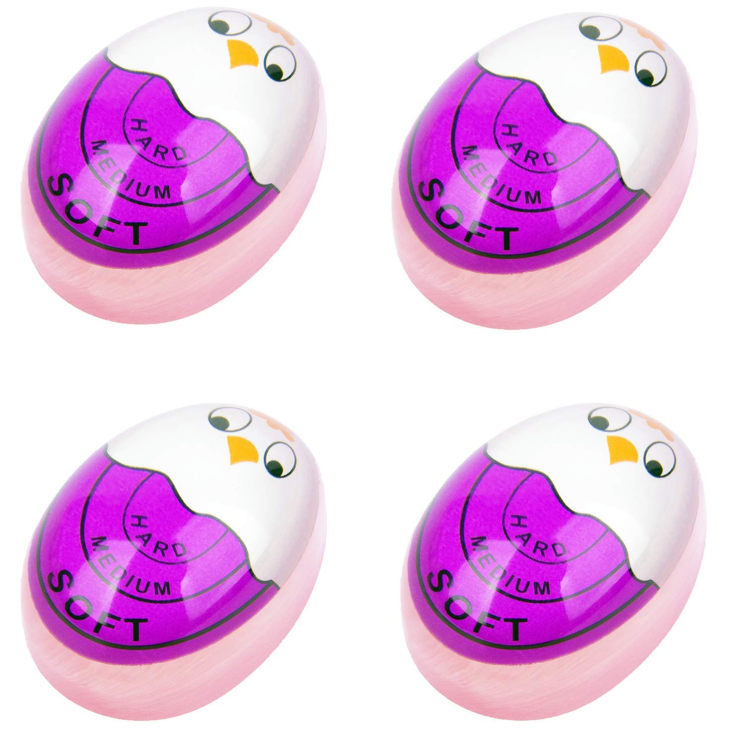 Egg Timer Sensitive Hard & Soft Boiled Color Changing Indicator Tells When Eggs Are Ready (Purple 4Pcs)