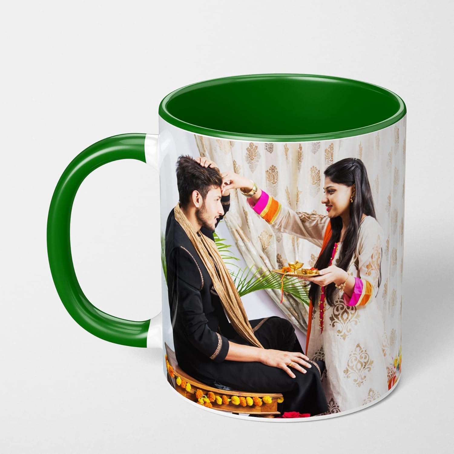 GiftsOnn Personalized White Coffee Mug 330 ml - Personalized Mug, Customized Mug, Photo Mug for Rakhi, Gifts for Brother, Rakhi