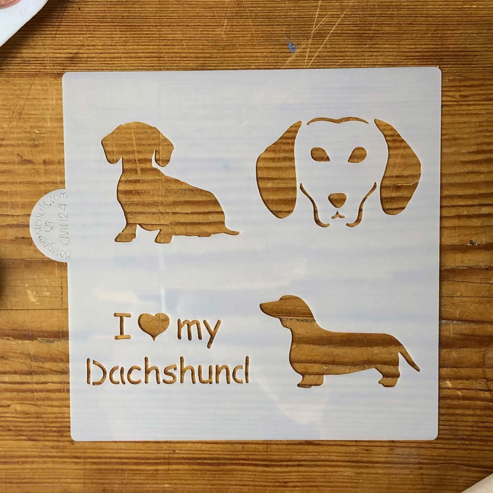 I Love My Dachshund Cookie And Craft Stencil By Designer Stencils