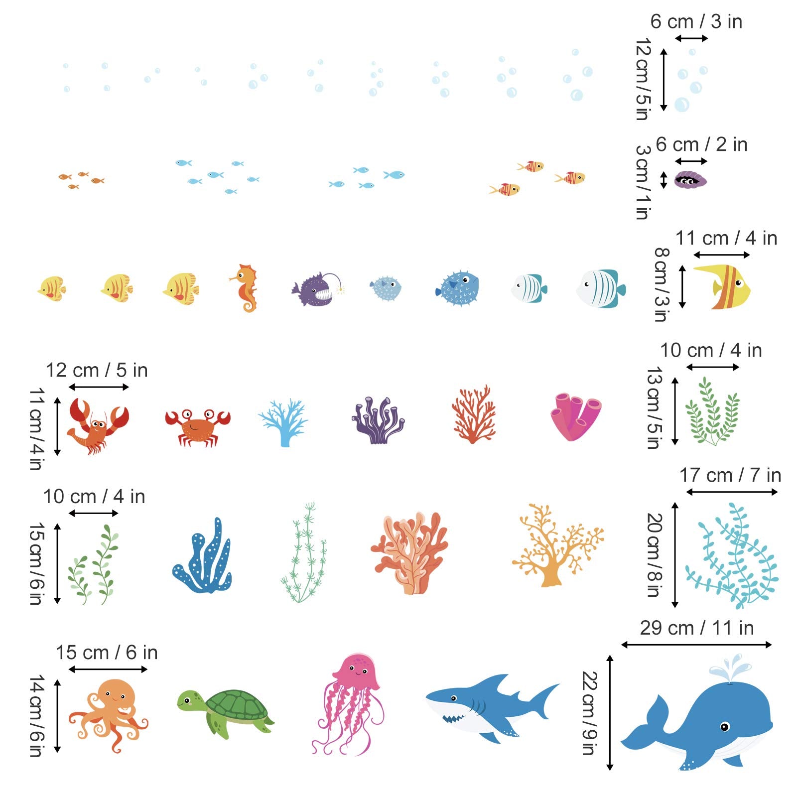 decalmile Under The Sea Dolphin Fish Wall Decals Vinyl Peel and Stick Kids Room Wall Stickers Baby Nursery childrens Bedroom Bathroom Wall Decor