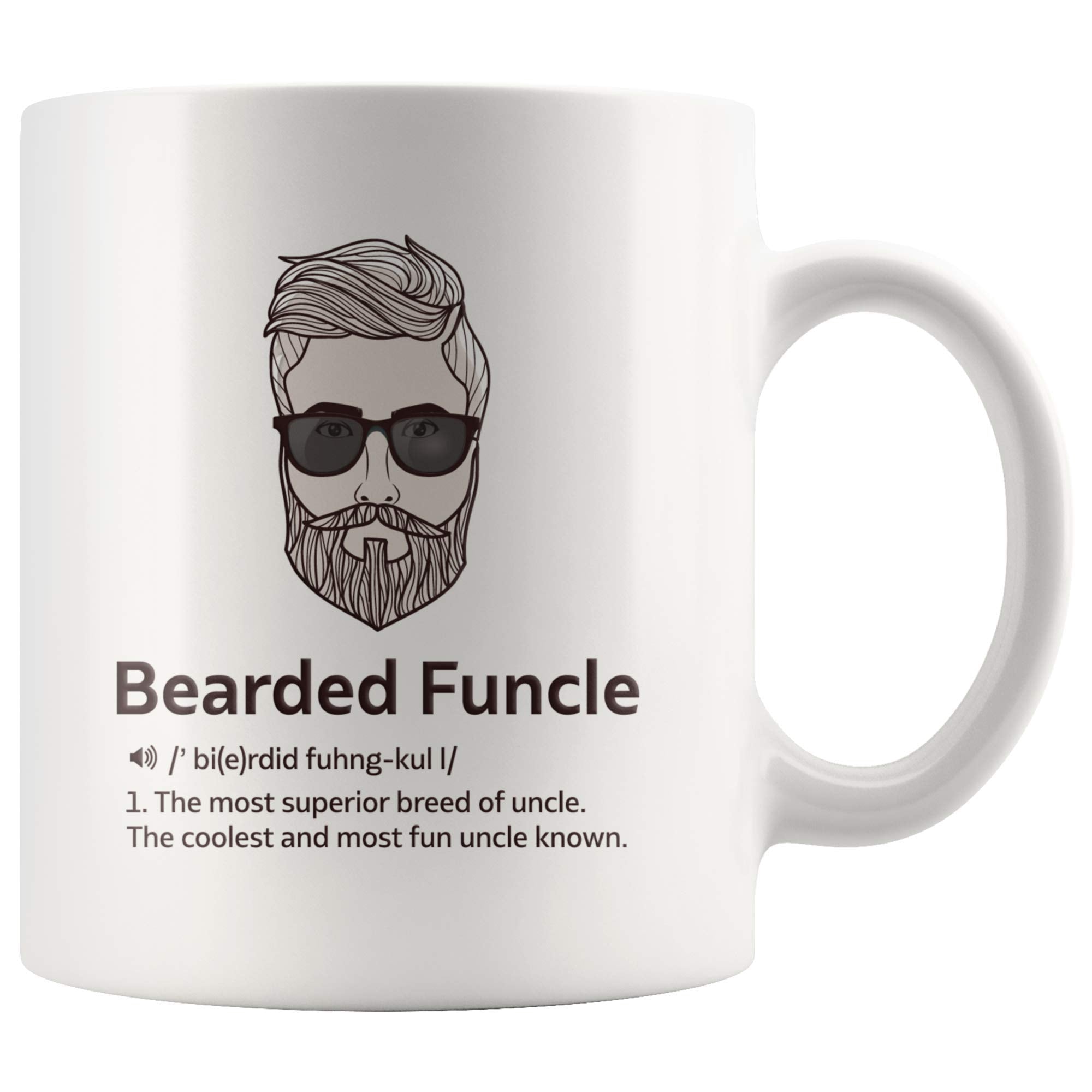 Panvola Bearded Funcle Definition Mug Uncle From Niece Nephew Brother Sister Father'S Day Funny Ceramic Coffee Cup 11 Oz White