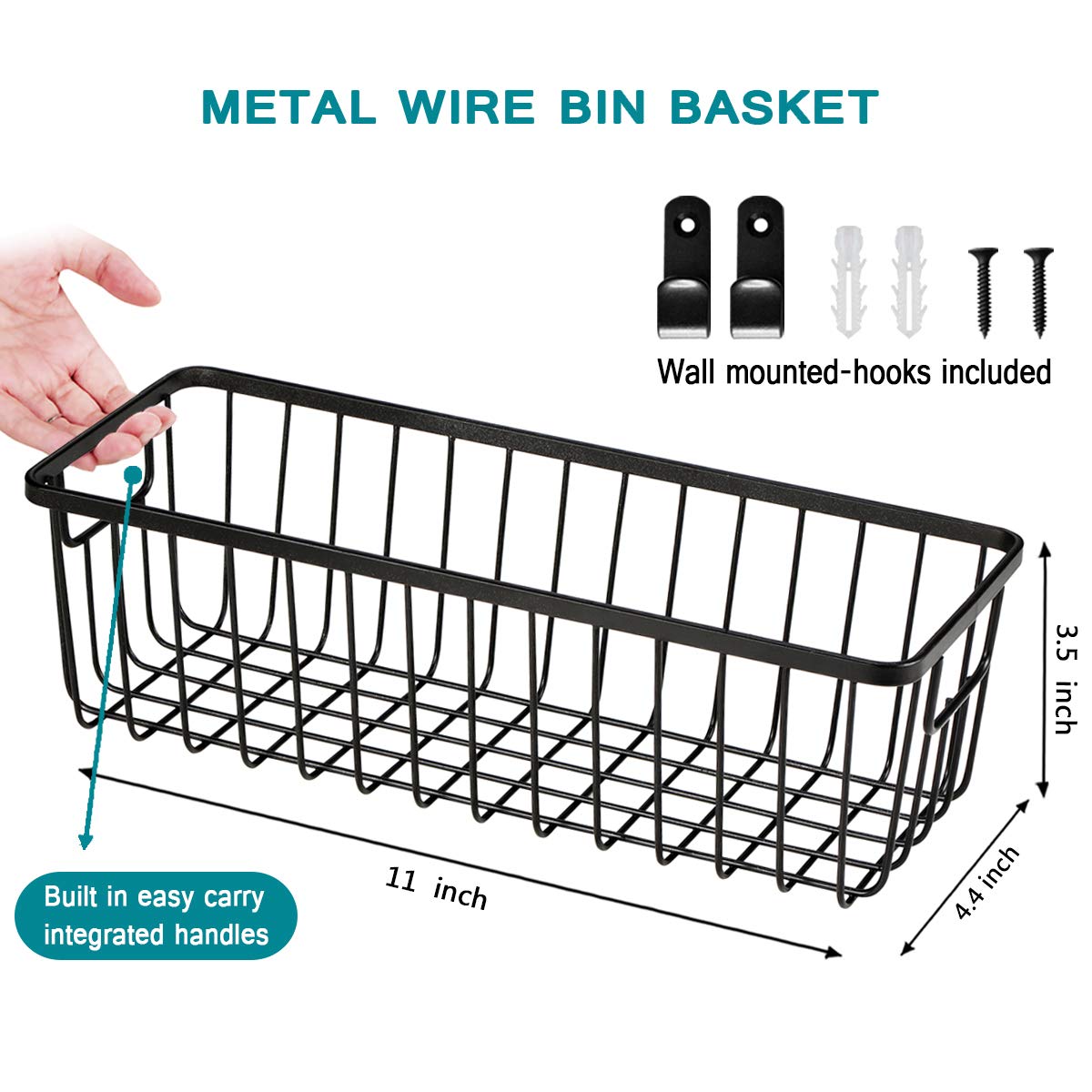 Sheechung Farmhouse Decor Metal Wire Bathroom Storage Organizer Basket Bins - For Cabinets, Shelves, Closets, Vanity Countertops