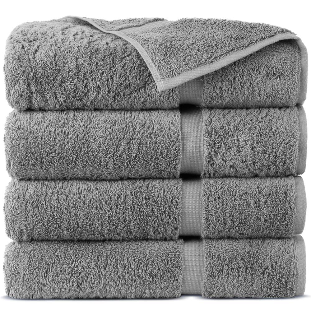 Indulge Linen 100% Turkish Cotton Towel Set (Gray, Bath Towels - Set Of 4)