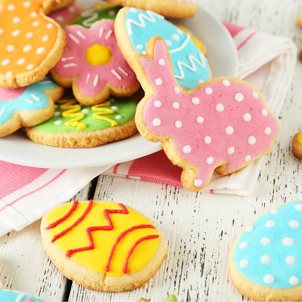 Kasmoire 9Pcs Easter Cookie Cutter Set With Sugar Stir Needle