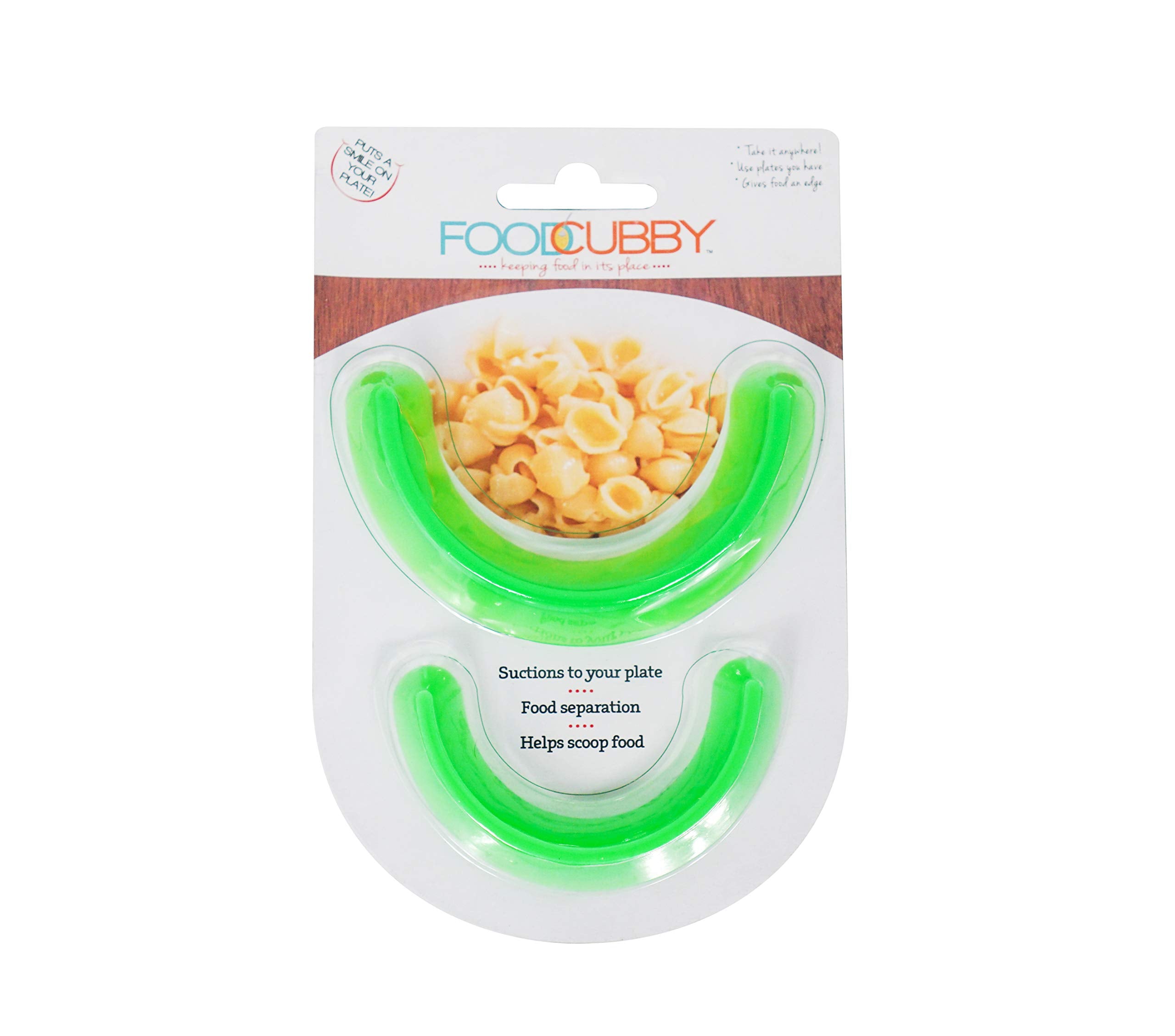 Food Cubby Plate Divider 2 Pack Green - Food Separator - Food Safe Silicone