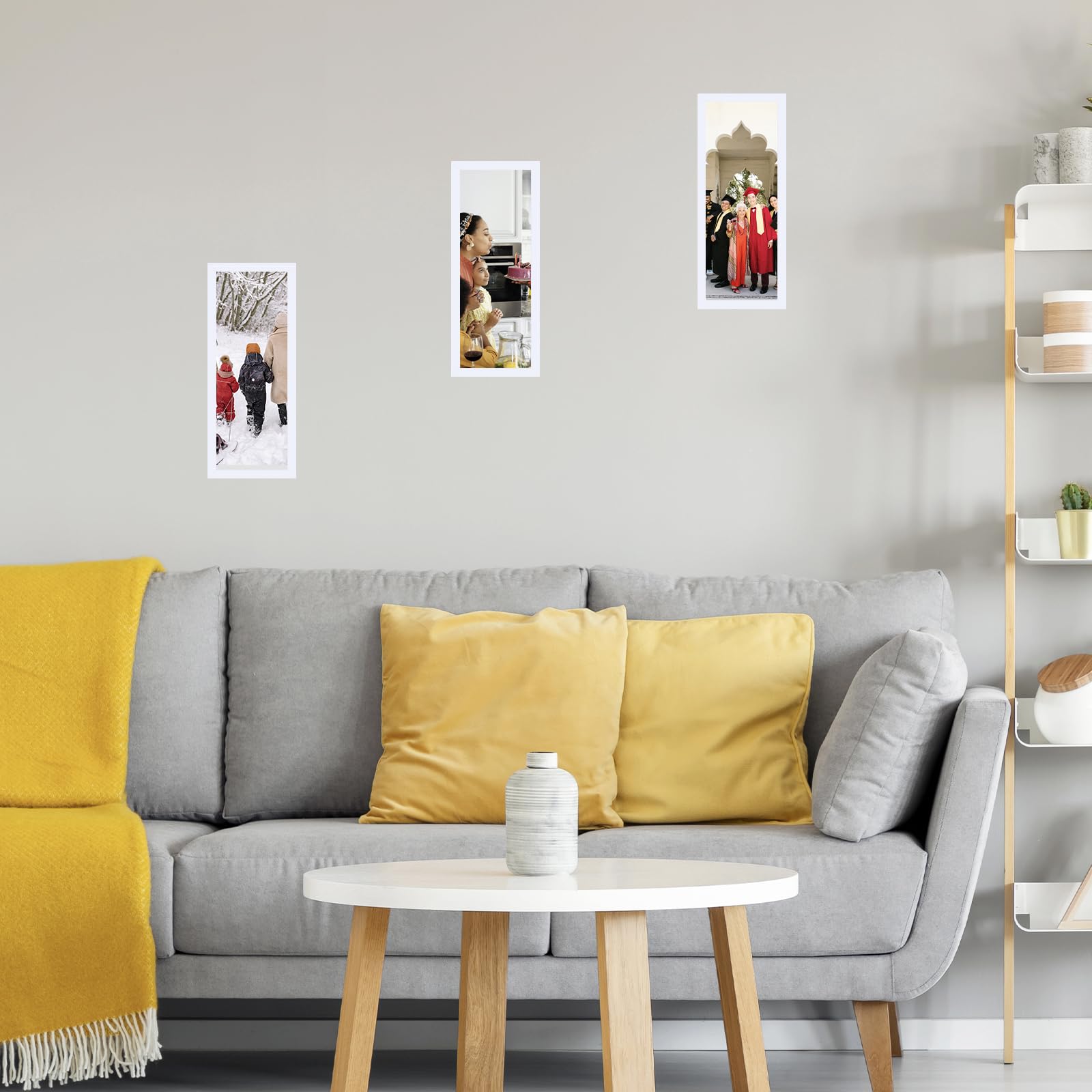 JCJMY 4x12 Picture Frame White for Wall Hanging or Tabletop, Wall Mounting Horizontally or Vertically, 4 x 12 Wall Gallery Poste