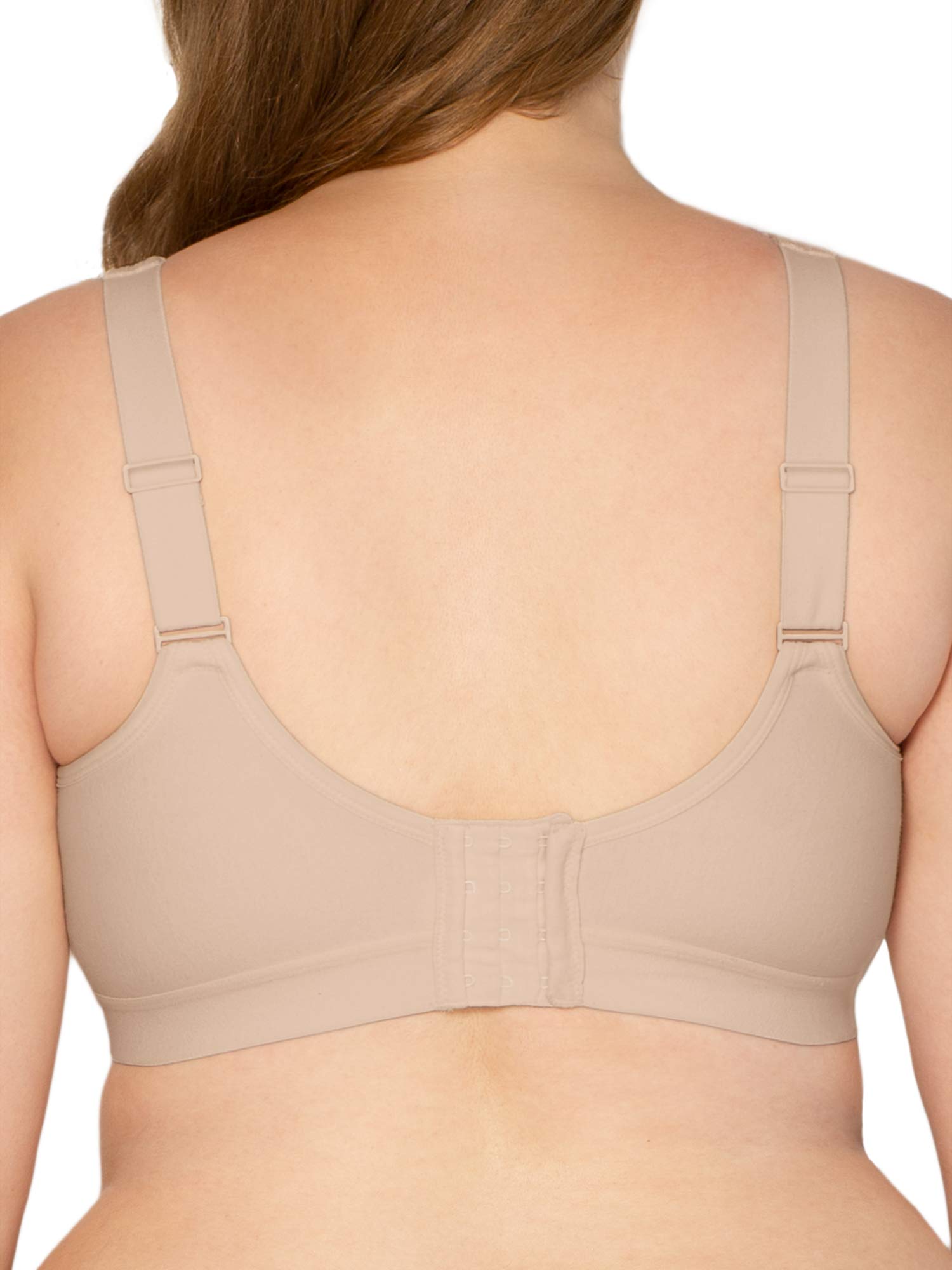 Fruit Of The Loom Womens Plus Size Wireless Cotton Full Coverage Bra, Sand, 46C Us