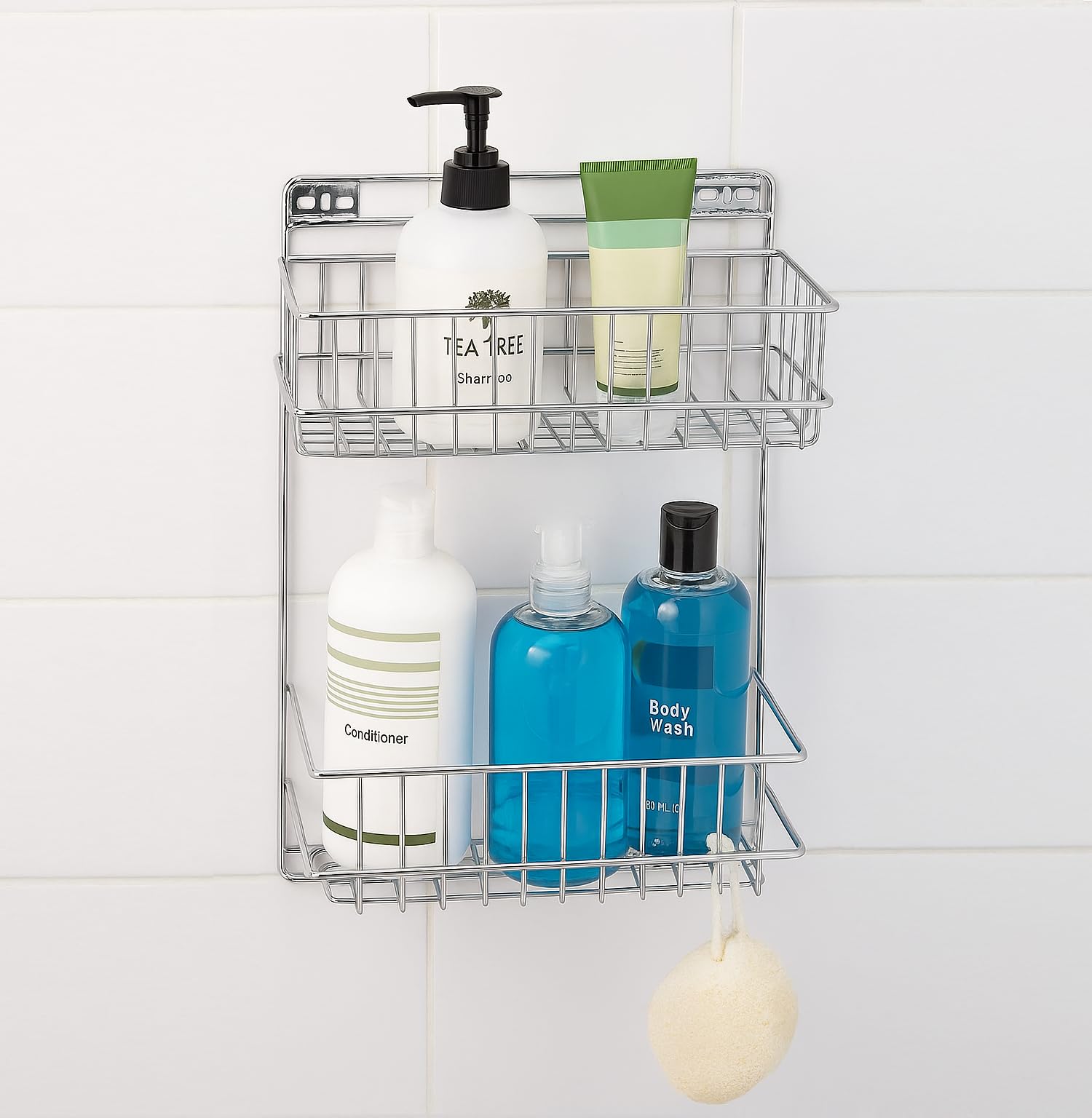 Nh10 Designs Wall Mounted Detergent Holder Detergent Steel Rack Bathroom Organiser Wall Mounted Rack, Detergent Shelf For Wall S