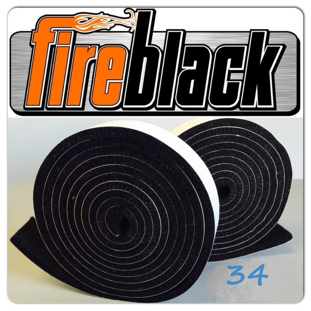 3/4'' x 1/8'' High Temp Barbecue Grill Gasket Smoker Pit Seal  self Stick - Black Color