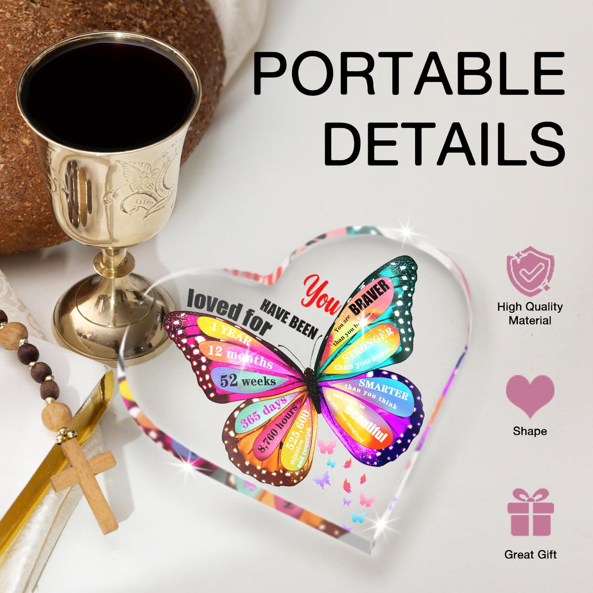 Gifts for 85 Year Old, 85th Birthday Gifts for Women, Unique Birthday/Anniversary Present, Butterfly Gifts, Acrylic Heart Keepsa