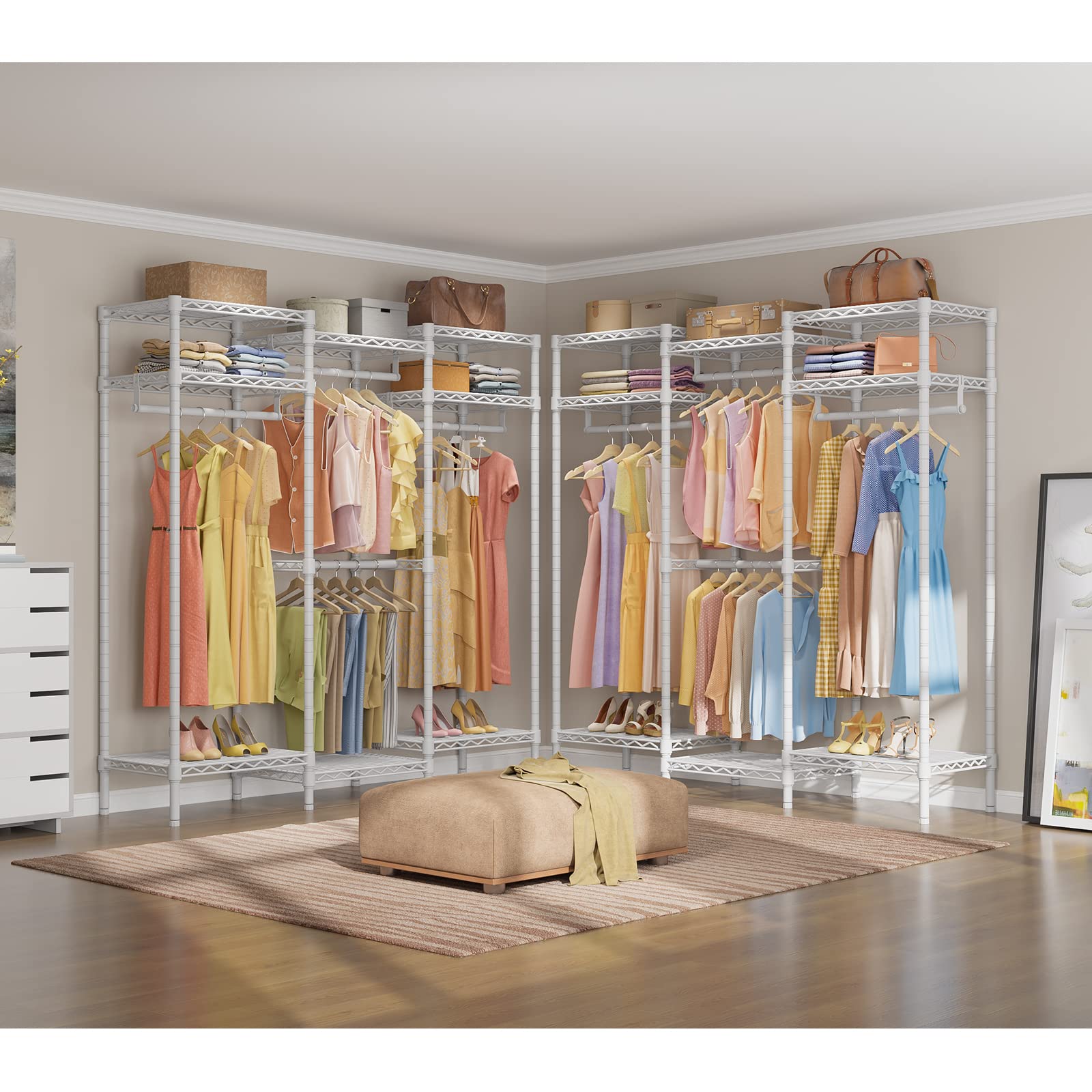 Vipek V5I Garment Rack Bedroom Armoires Freestanding Closet Organizer, Portable Wardrobe Closet Heavy Duty Clothing Rack With 8