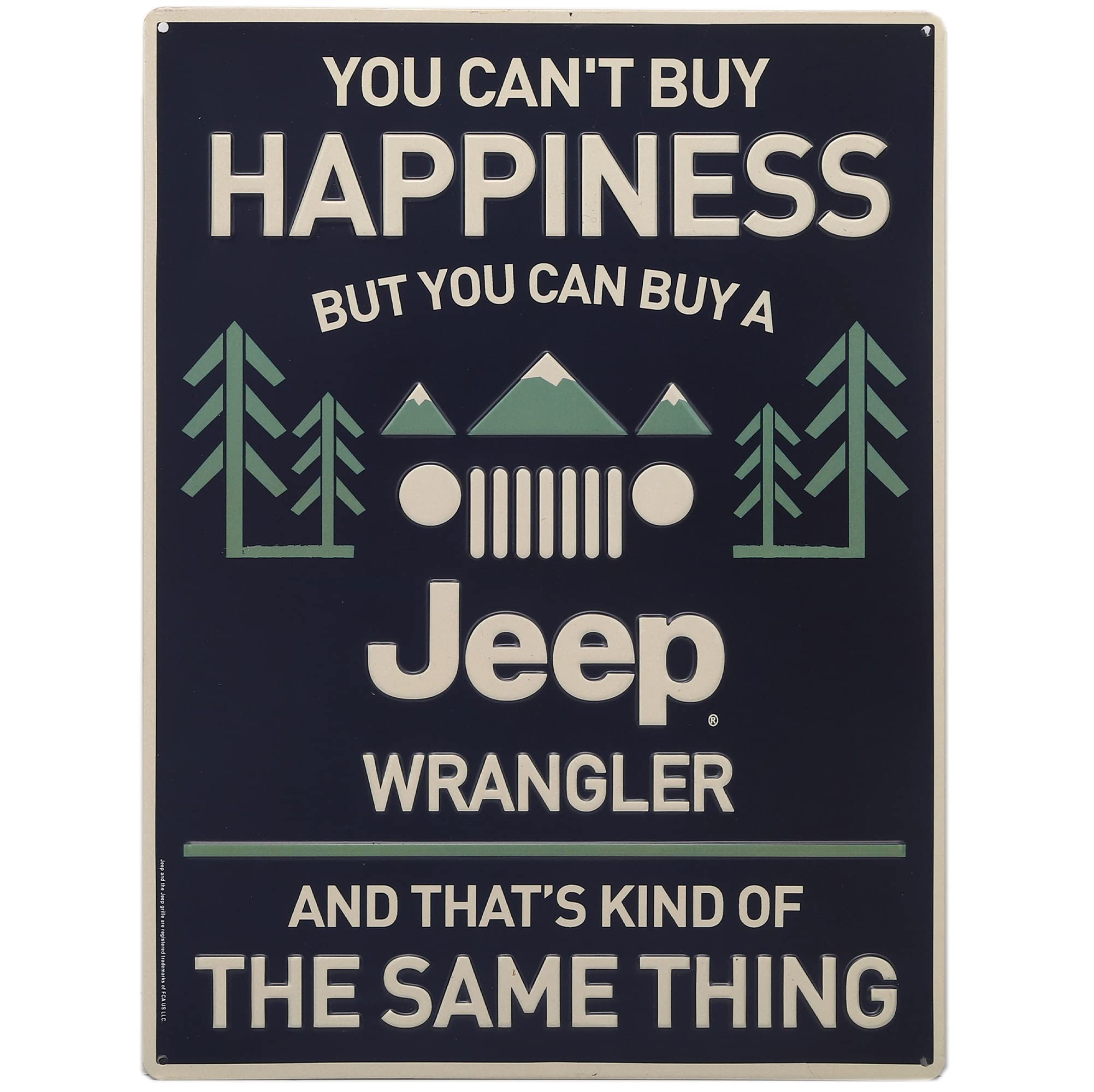 Jeep Wrangler Metal Sign - You Cant Buy Happiness But You Can Buy a Jeep Wrangler - Funny Jeep Wall Decor