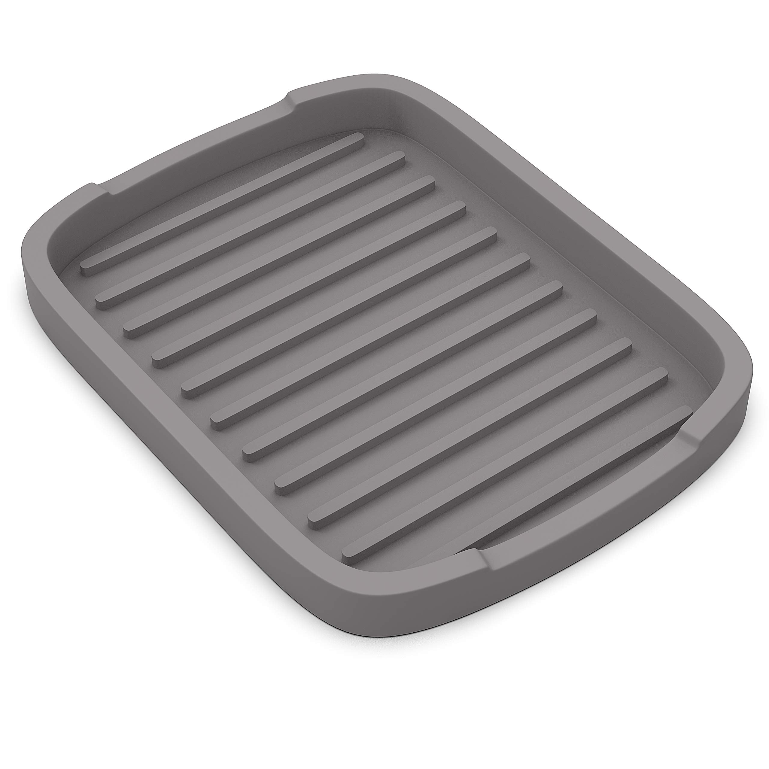 Zappoware Silicone Sponge Holder -Soap Tray - 5.9 '' X 4.33 '', 1-Pack (Gray)