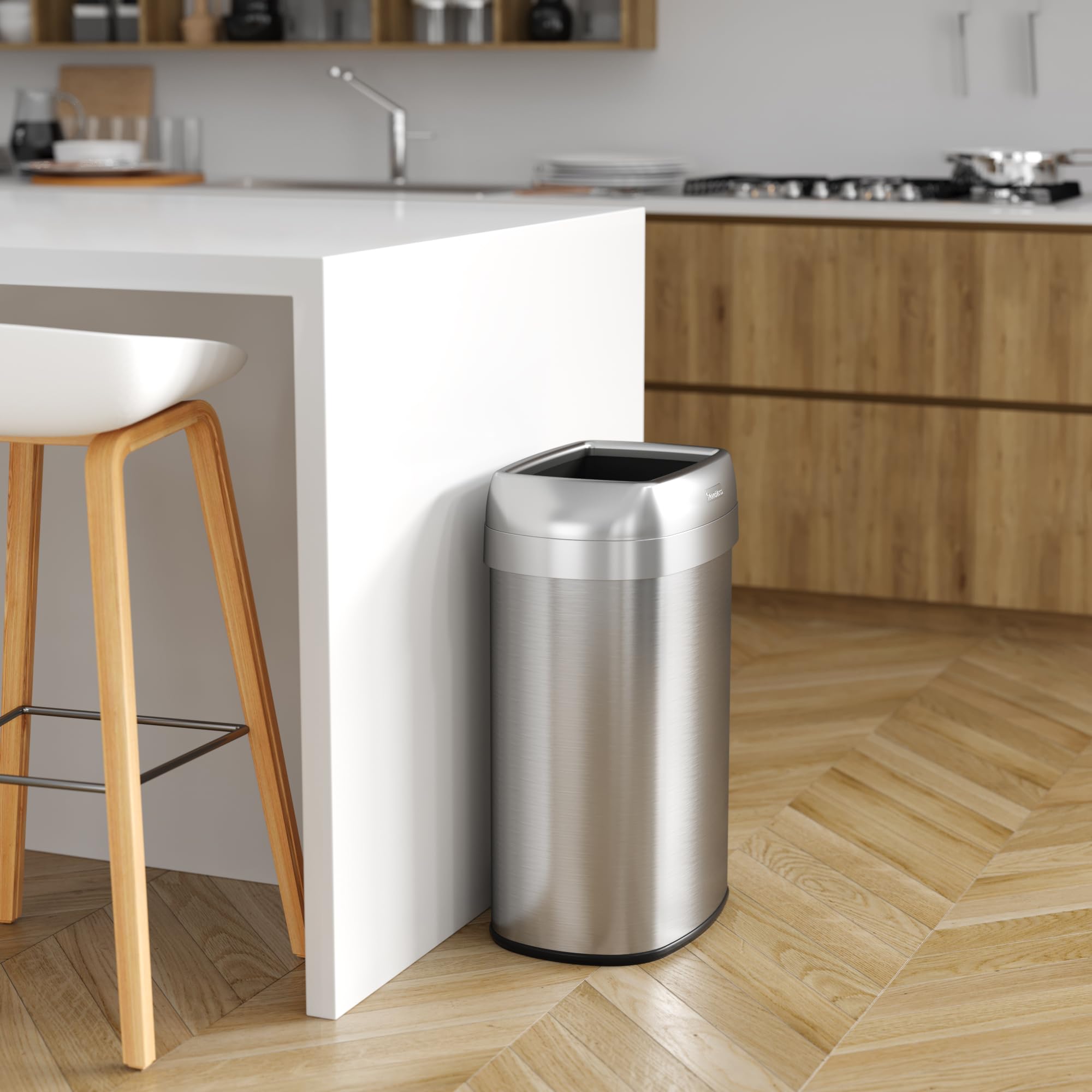 Itouchless Prime 13.2 Gallon Sensor Trash Can, Durable Dent-Proof Construction, Slim And Space-Saving, Automatic Bin White Color