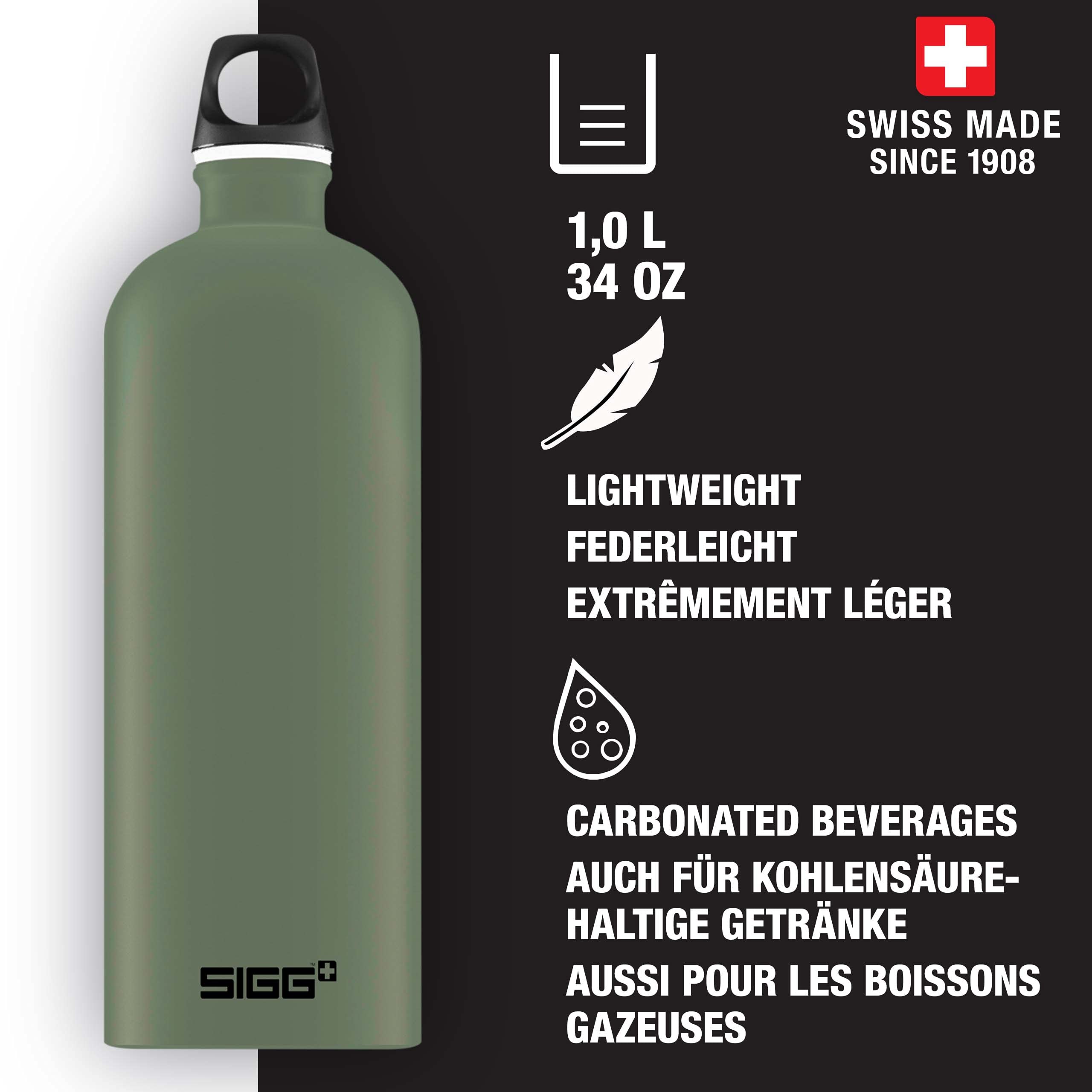 Sigg - Aluminum Water Bottle - Traveller - Made In Switzerland - Carbonated Drinks - Recycled - Bpa-Free - 20Oz / 34Oz