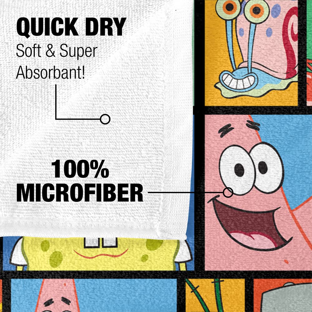 Logovision Spongebob Beach Towel, 30''X60'', Spongebob Tile Pattern Beach Towel