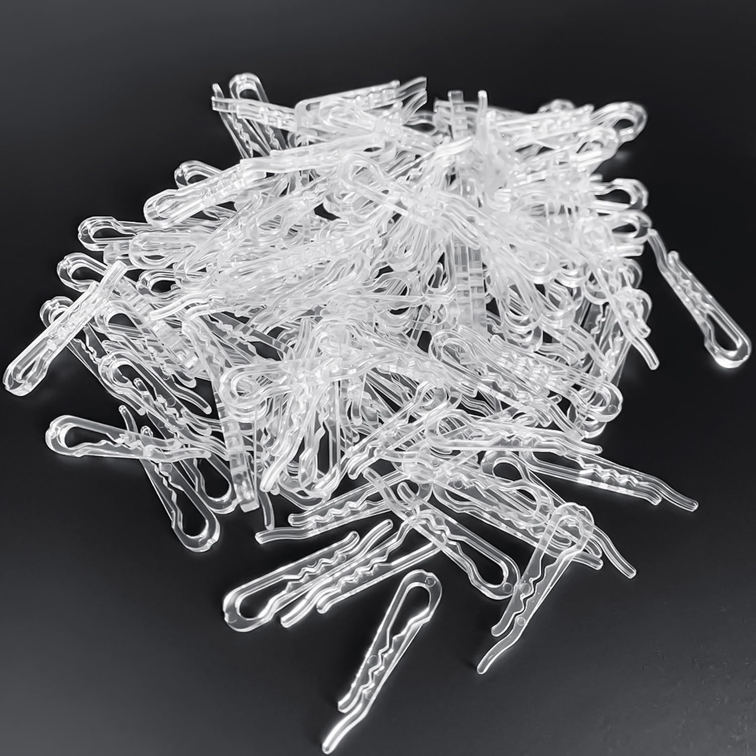 Flocade 360 U-Shape Clear Durable Plastic Alligator Clips For Crafts.Clear Alligator Clips For Fabric.Clear Clothes Pins For Sto