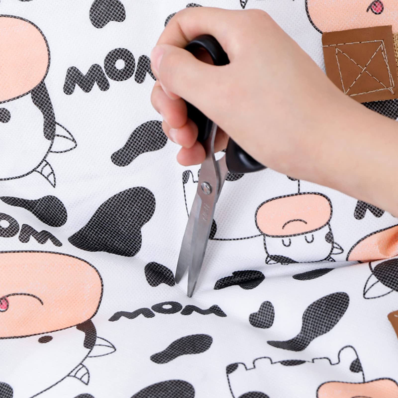 Wolpin Non-Woven Extra Large Size Underbed Storage Bag Waterproof (81 X 24 X 64 Cm) - Zippered Closure & Handle Cow Print, Recta