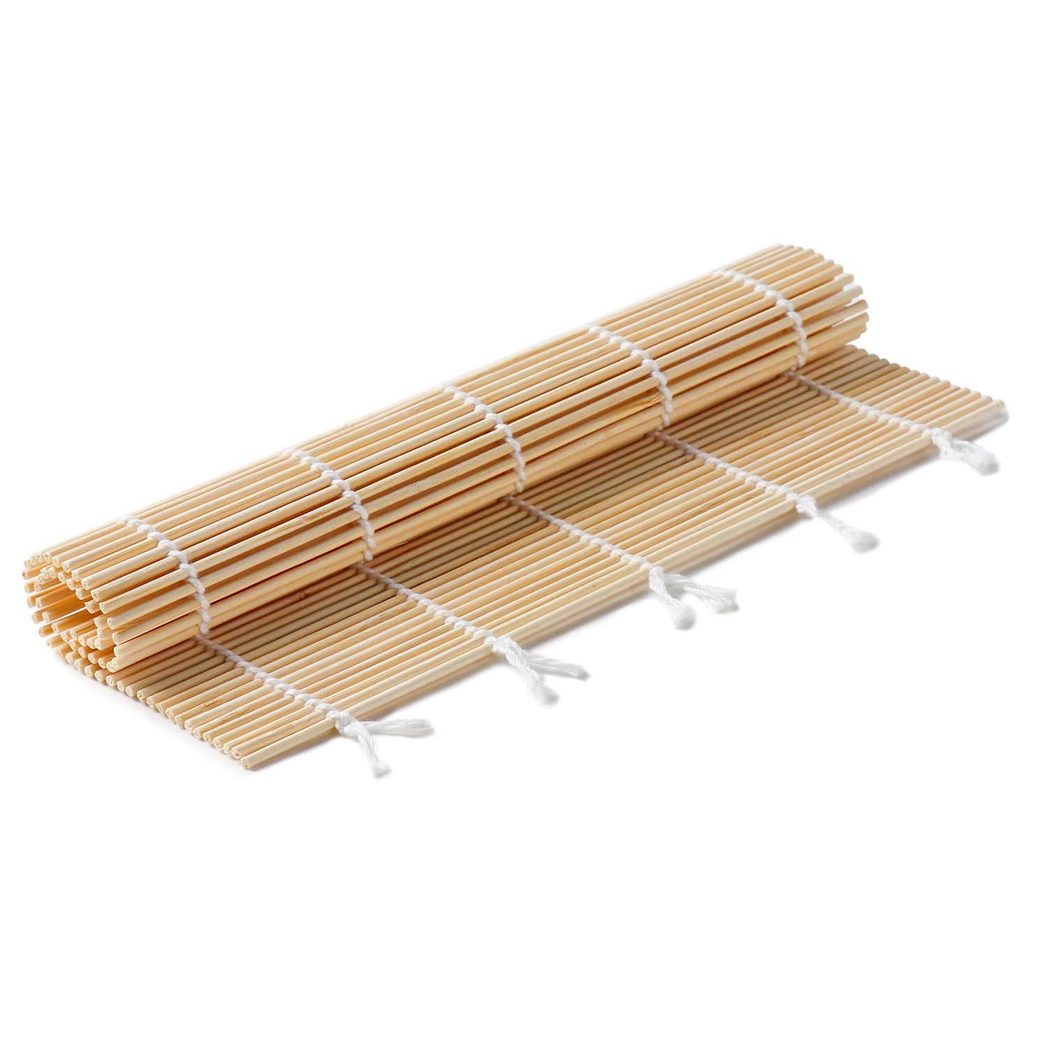 Fungyand Bamboo Sushi Rolling Mat With 2 Pairs Of Chopsticks Natural Bamboo 9.5''X9.5'' 2 Pcs Sushi Making Kit