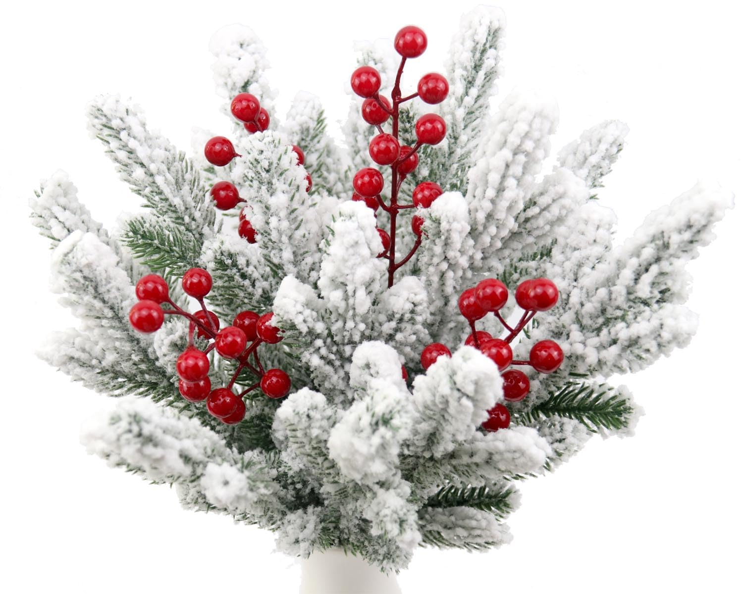 Yistao 20 Pack Artificial Red Berry Stems, Christmas Red Berries Artificial Fruit Berry Holly Christmas Berry Branch Home Holida