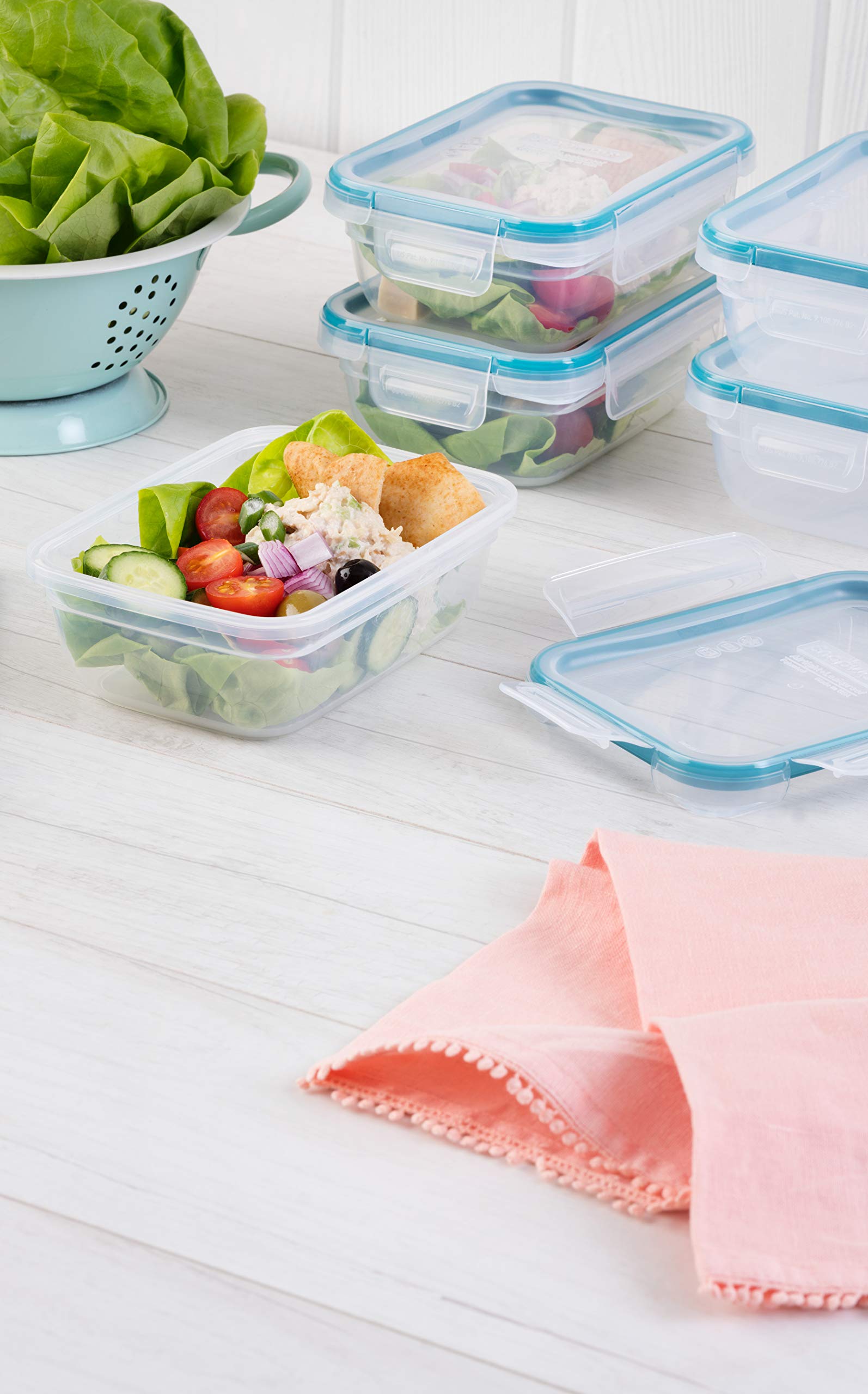 Snapware 5-Pack Plastic Food Storage Containers Set, Leakproof & Airtight, 3-Cup Size, BPA-Free, White, Model 1136622