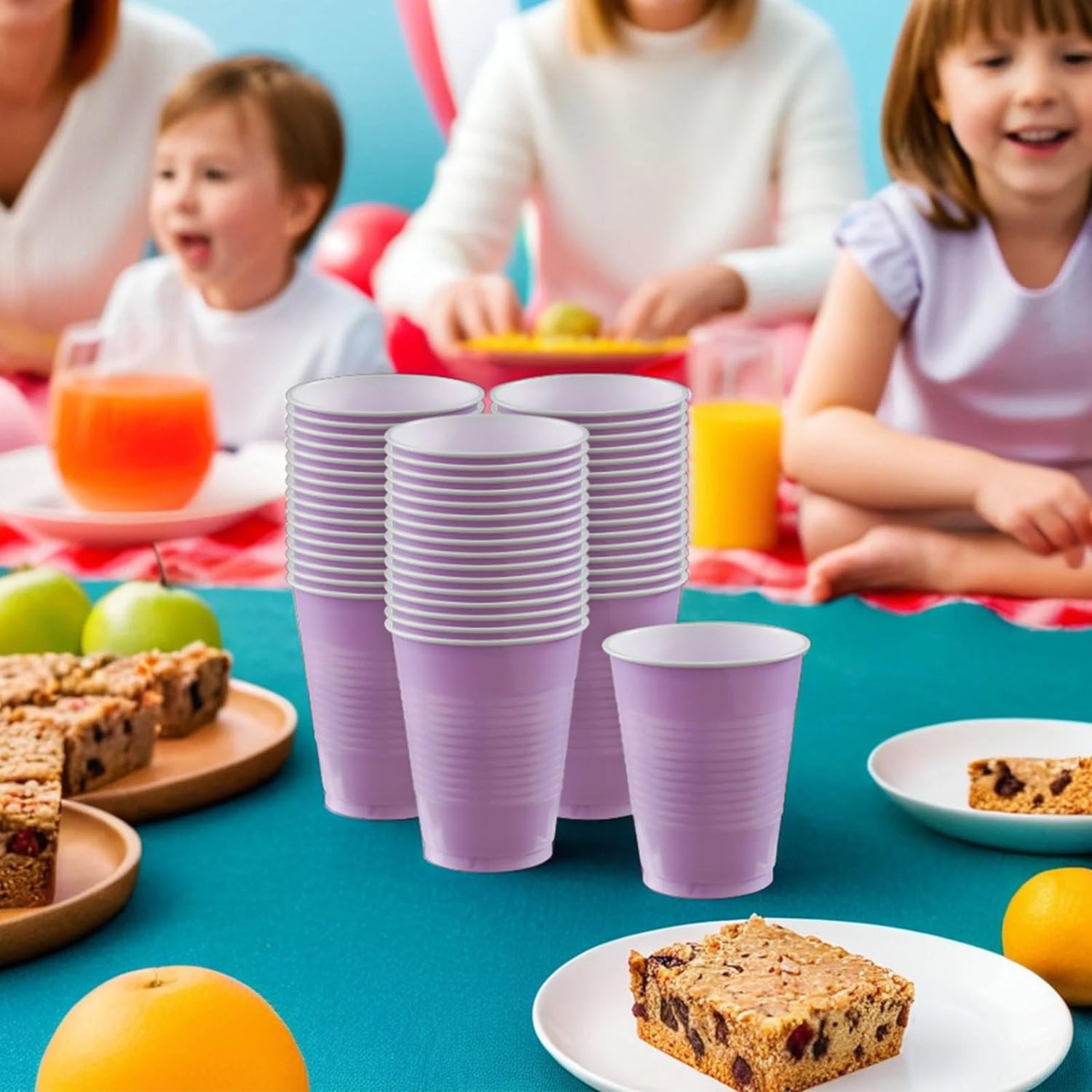 Plastic Cups - 18 Oz. - Elegant Disposable Cups, Perfect Party Supplies For Themed Parties, Weddings Or Everyday Use, Lavender,
