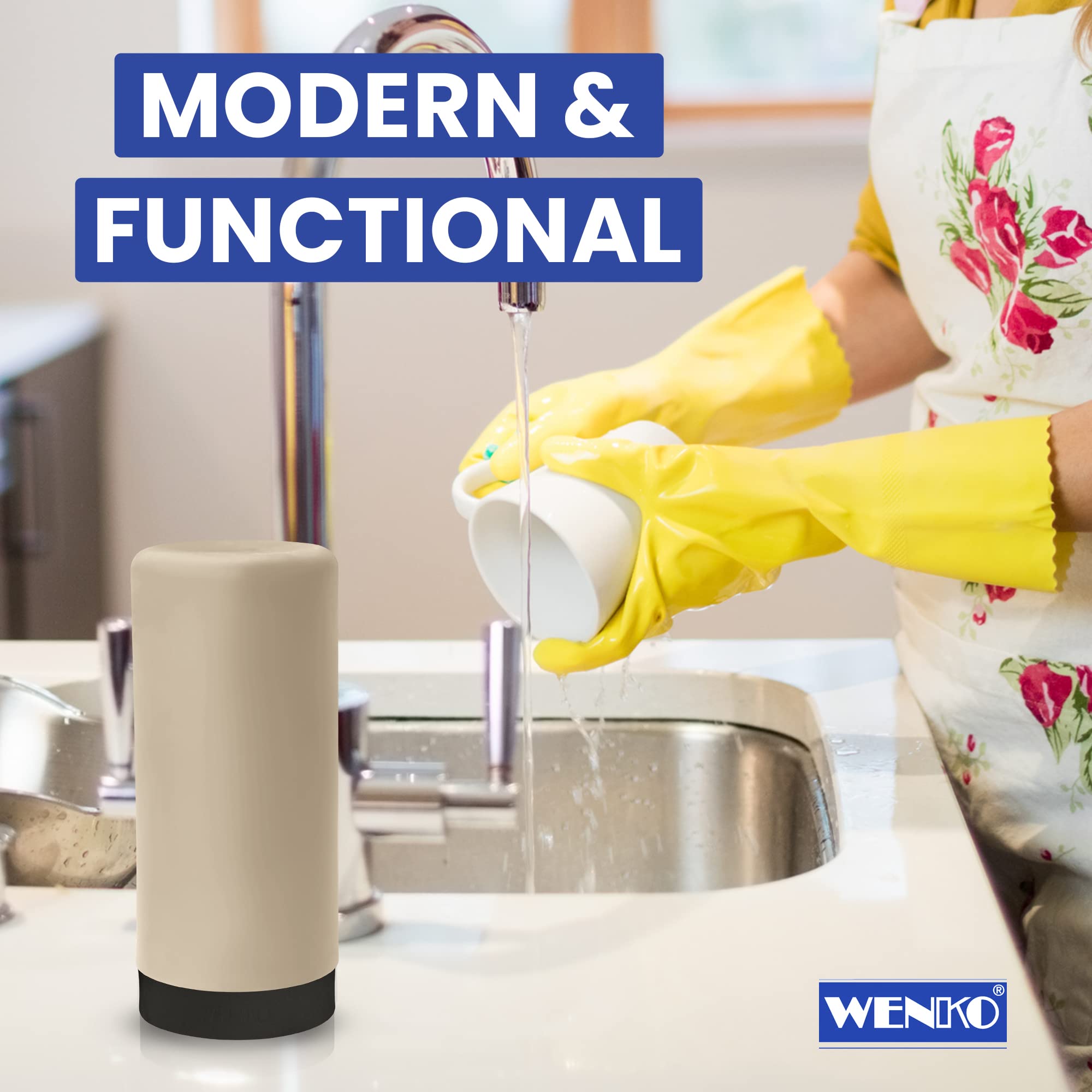 Wenko Easy Squeeze Dish Soap Dispenser For Kitchen Sink, Squeeze Bottle For Liquid And Hand Lotion, Round Refillable Plastic Bot