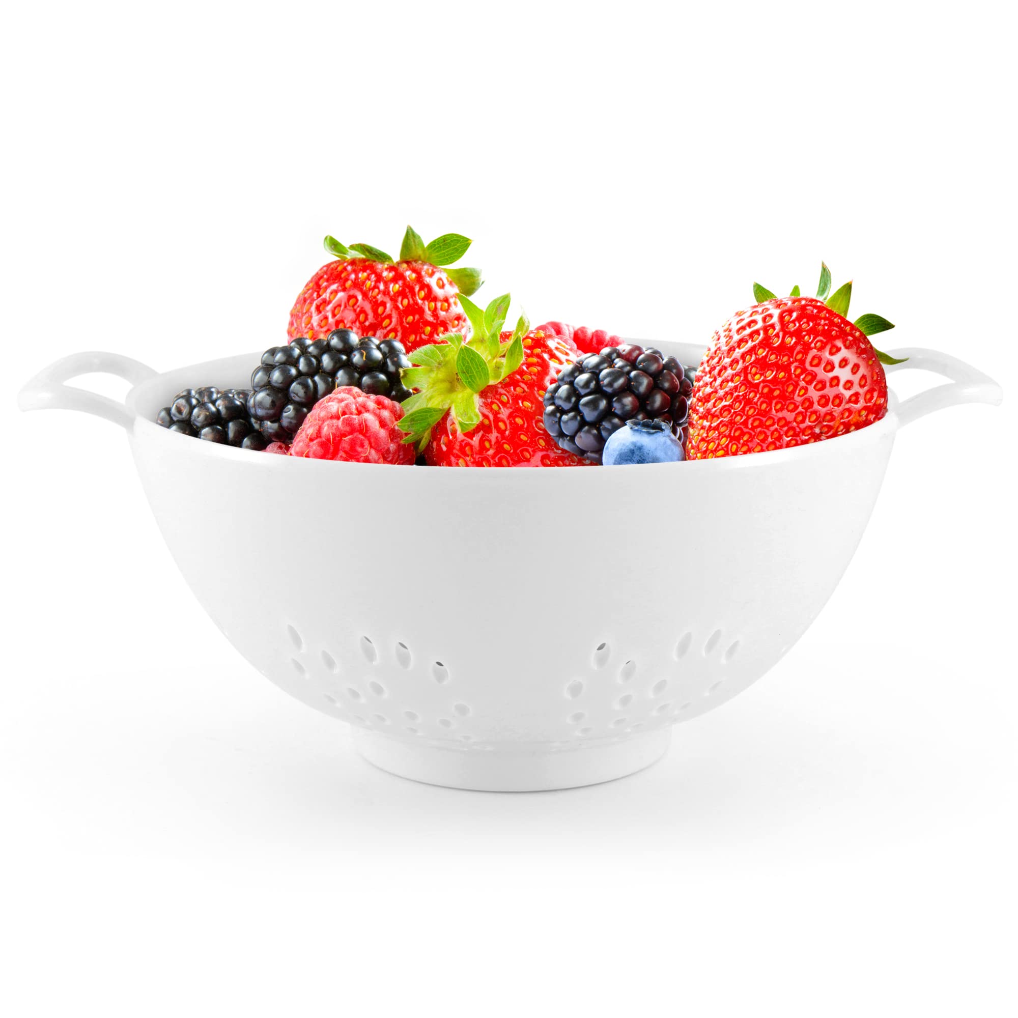 Meadow Lane Goods 6-Inch, 3 Cup Personal Colander With Dual Handles For Fruit  Vegetable Portion Control (1 Pack, White)