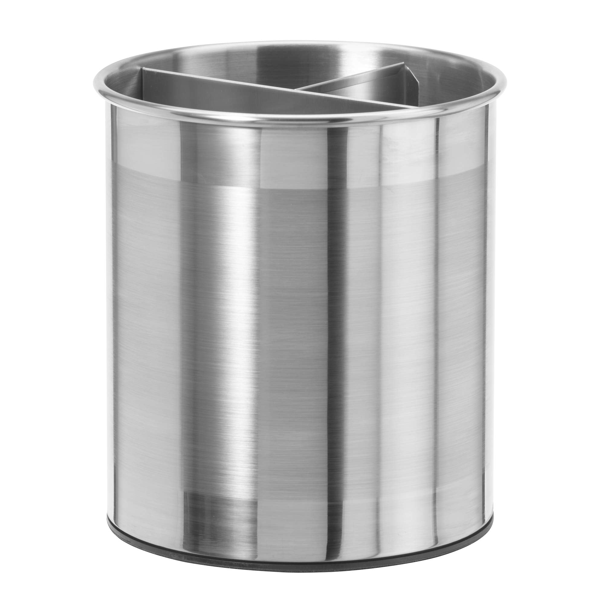 Oggi Jumbo Stainless Steel Rotating Utensil Holder With Removable Divider - Stylish Kitchen Cooking Utensil Organizer. Height 7.