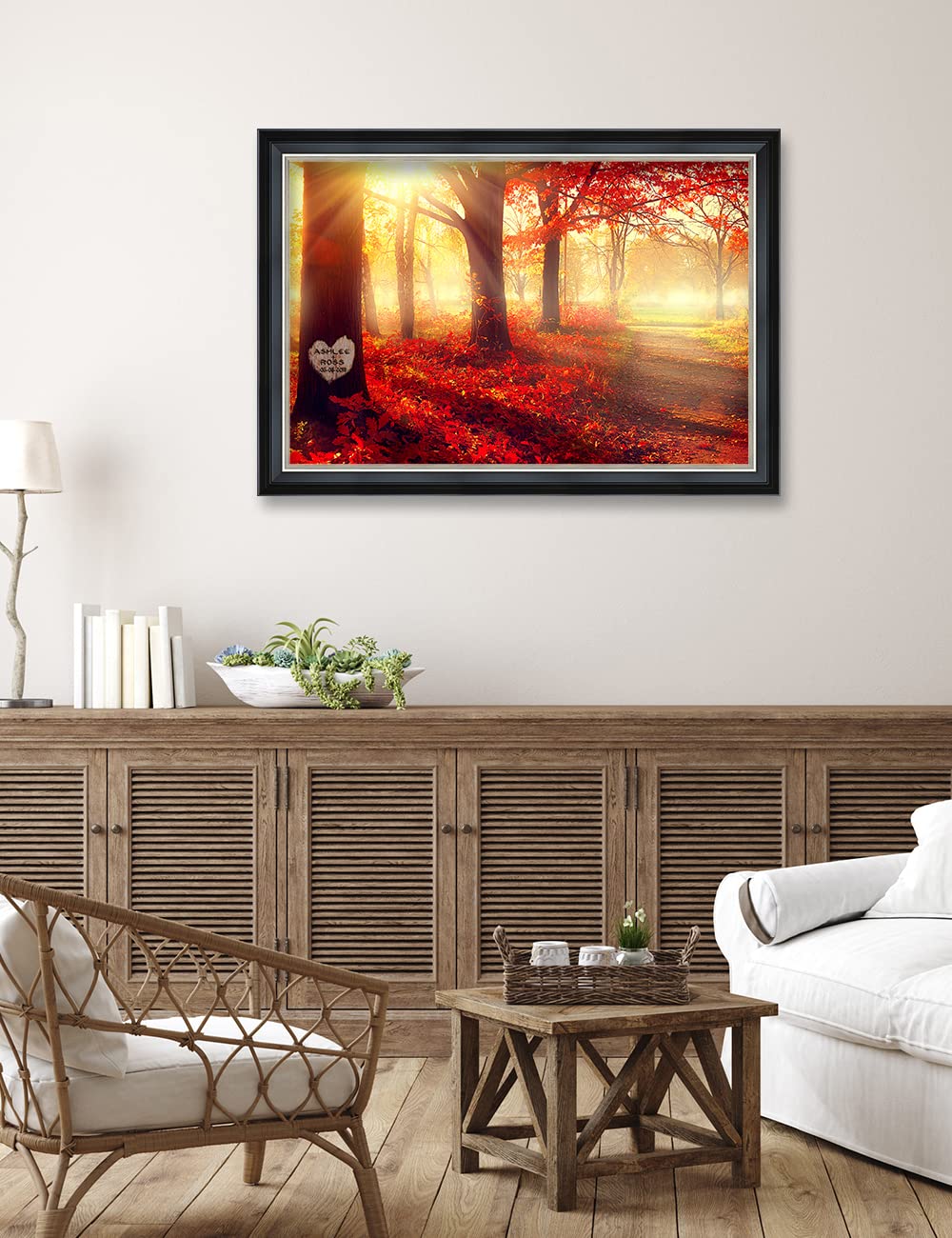 Ipic - You Are My Sunshine, Personalized Ideal Gift Custom Framed Wall Art With Names And Date, Giclee Prints With Solid Wood Fr