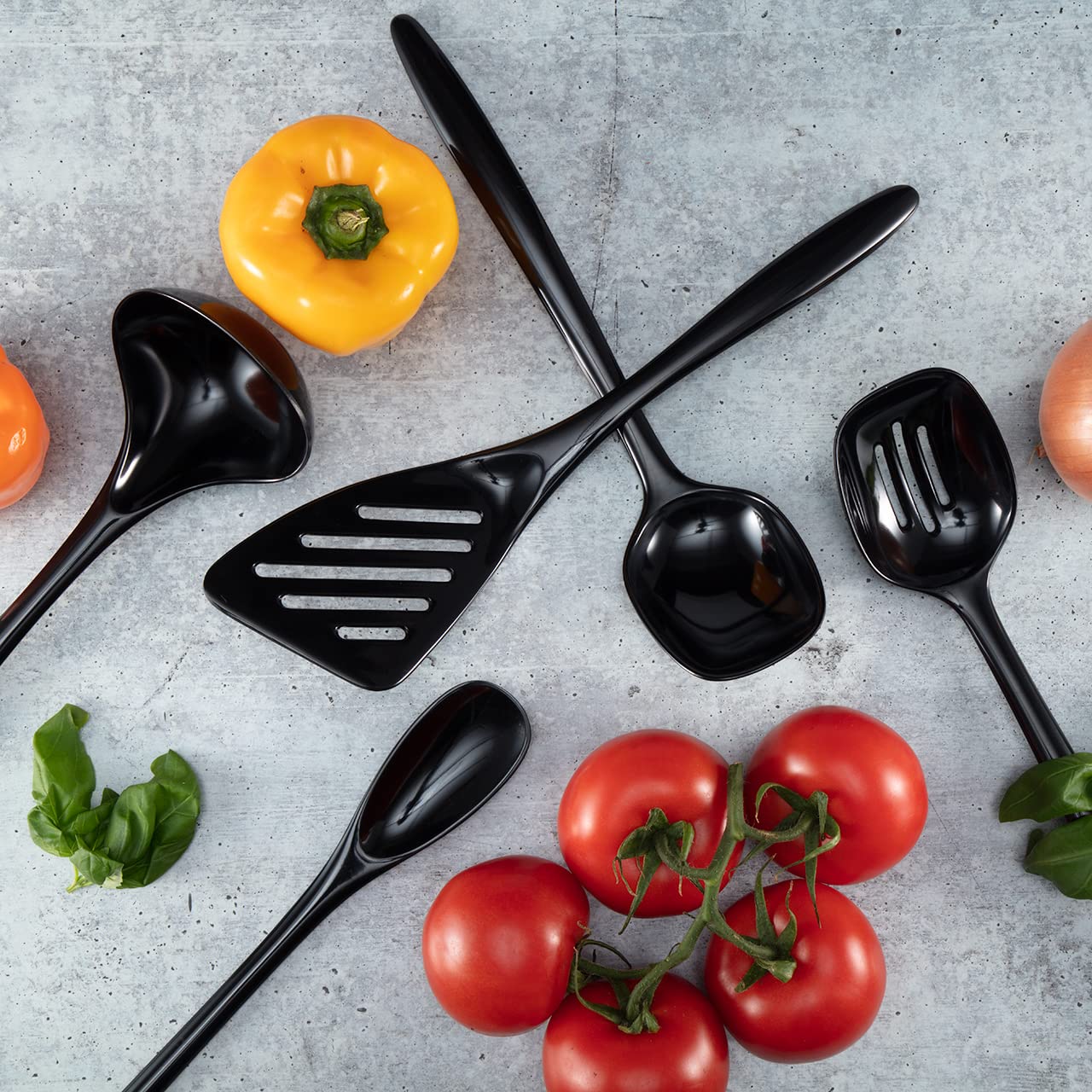 Hutzler Melamine Cooking Utensils And Crock Set, 6-Pc, Black