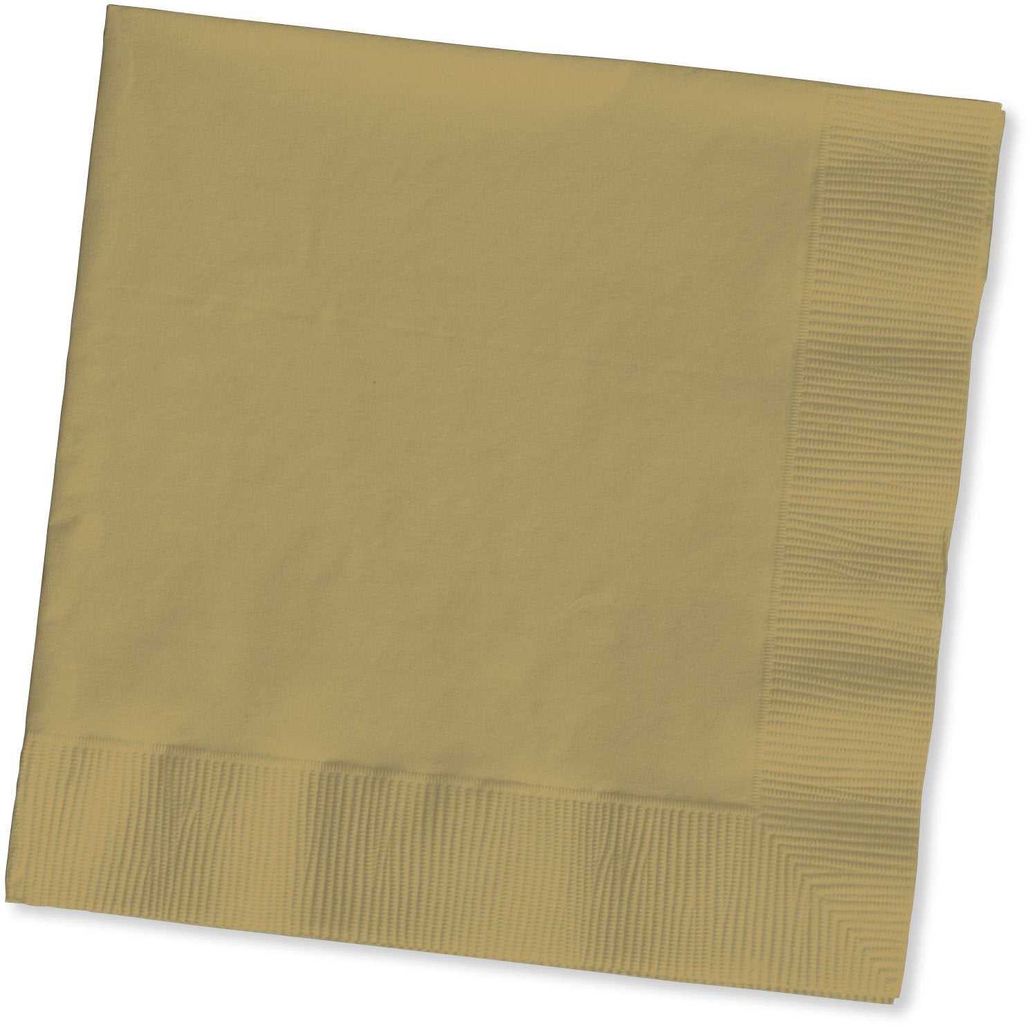 Creative Converting Touch Of Color 2-Ply 50 Count Paper Beverage Napkins, Glittering Gold