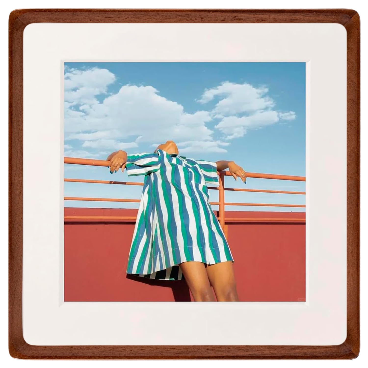 FLECHAZO 12x12 Frame, Natural Solid Walnut Wood 12x12 Picture Frame with Mat for 10x10 Photos, Square Wall Gallery Photo Frame f