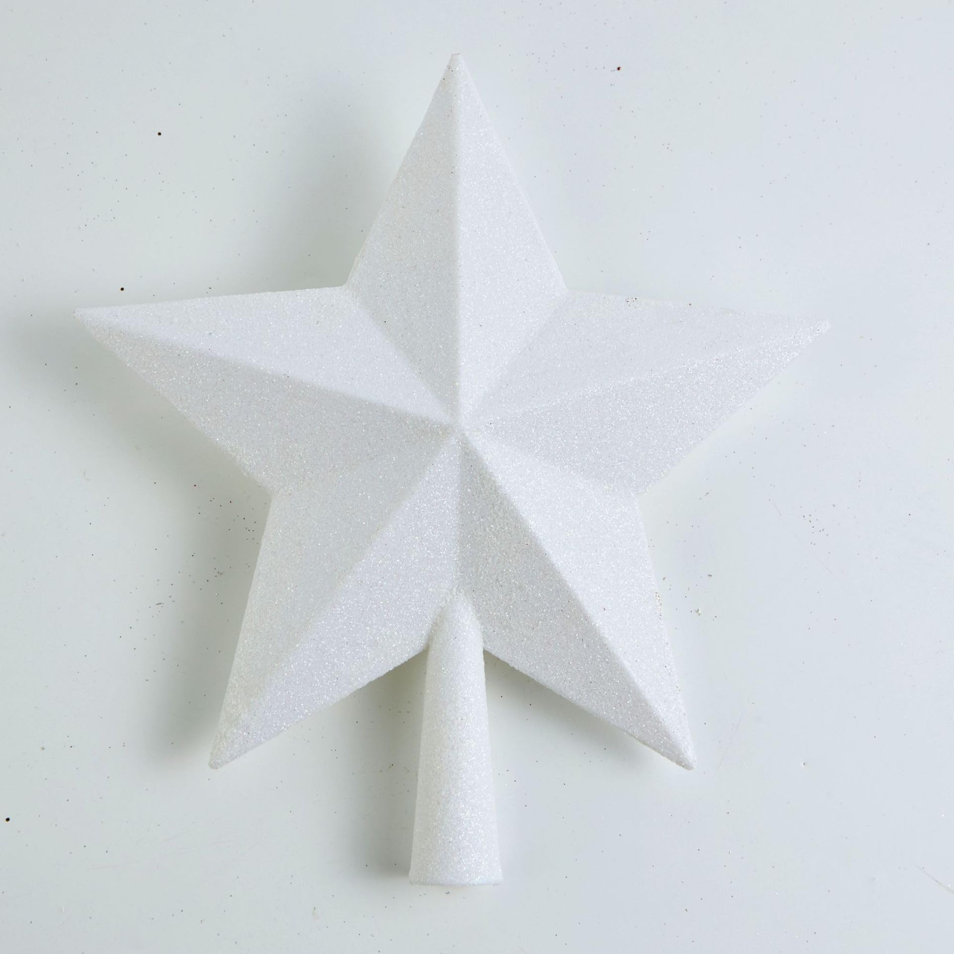 YYCRAFT Glitter Star Tree Topper Christmas Decoration-8 Inch,White