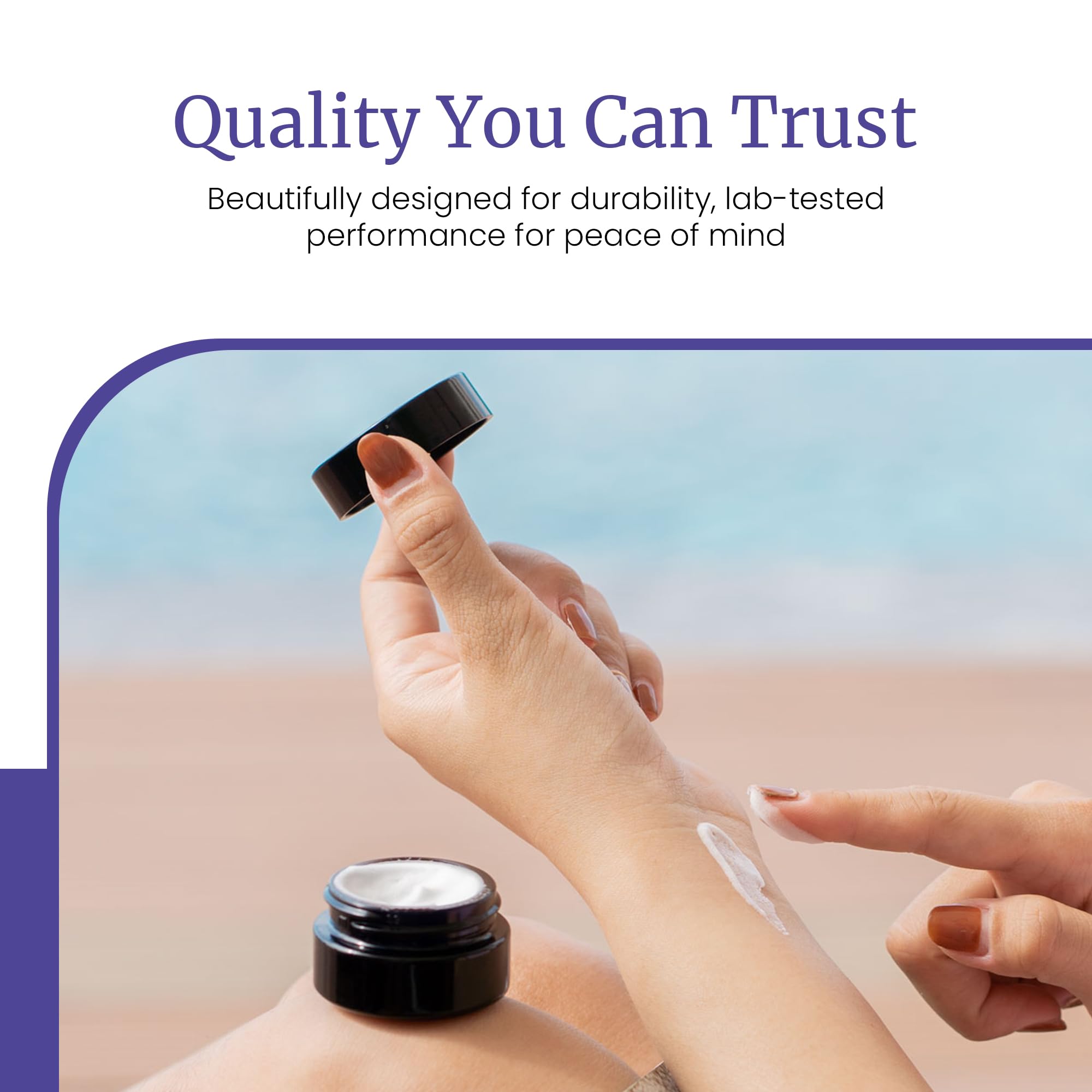 Infinity Jars Screw Top Jar 15 Ml (.5 Fl Oz) Black Ultraviolet Refillable Cosmetic Style Travel Bottle Glass Jar Empty Cosmetic