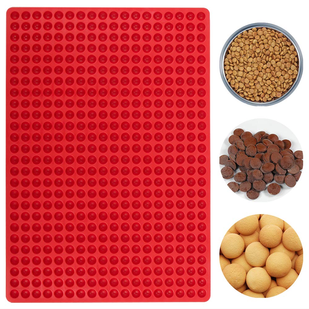 Webake Mini Round Silicone Molds, Semi Sphere Gummy Candy Chocolate Chip Molds, Baking Mat Cooking Sheet For Pets, Dog Treat Pan