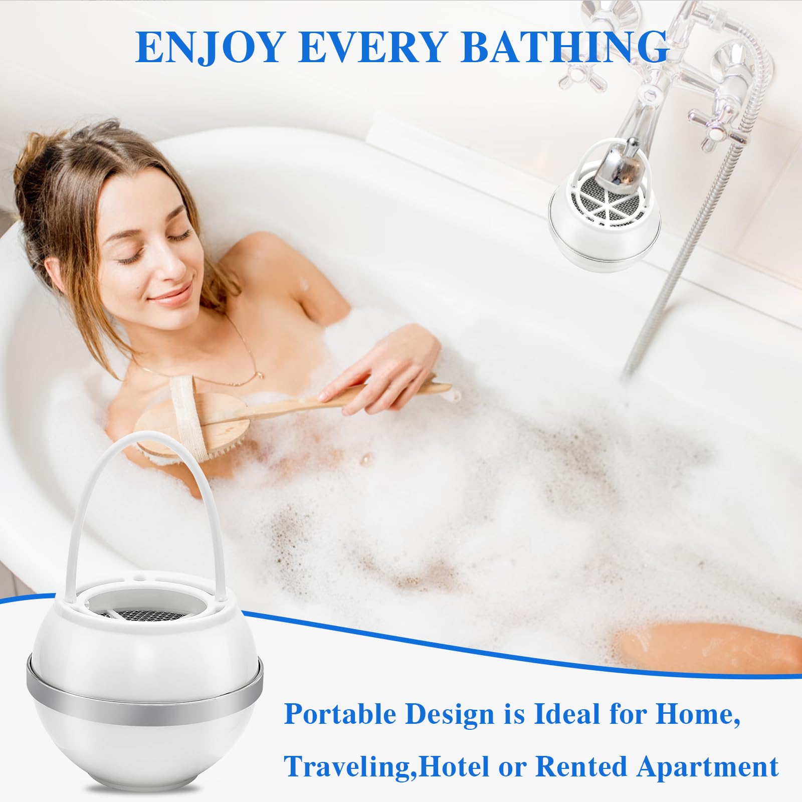 Bath Ball Filter-Bathtub Water Filter Remove Chlorine Improve Water Quality To Softer, Smoother Skin, Shower,Bpa Free-2,500 Gall
