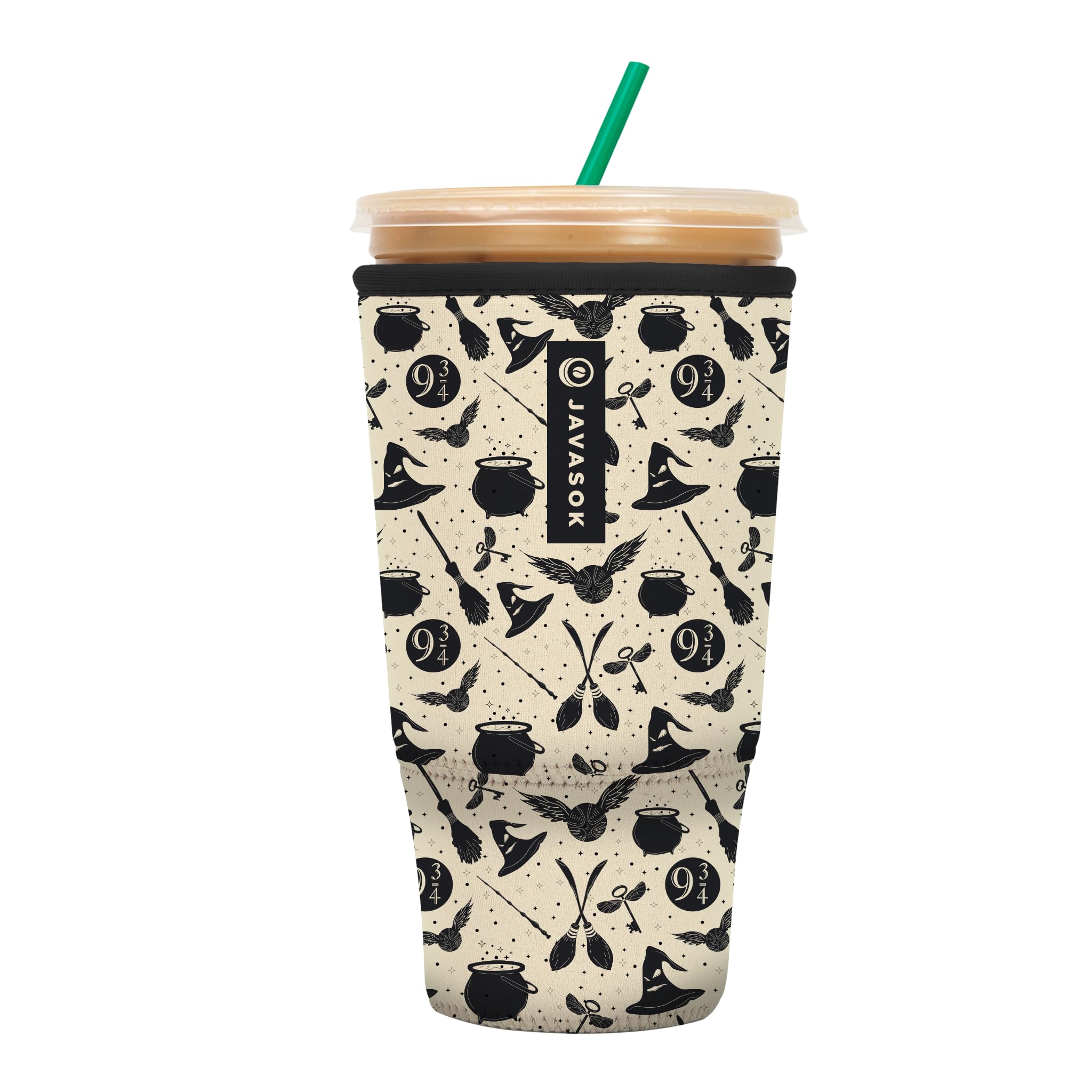Sok It JavaSok Iced Coffee & Cold Soda Insulated Neoprene Cup Sleeve (Wizards Walk, XXLarge: 44-48oz)