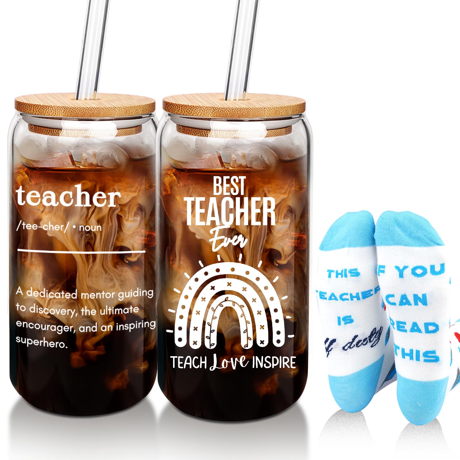 Anotion Teacher Gifts - Back To School Teacher Gifts Teacher Must Haves Teacher Tumbler Sock Teacher Appreciation Gifts Thank Yo