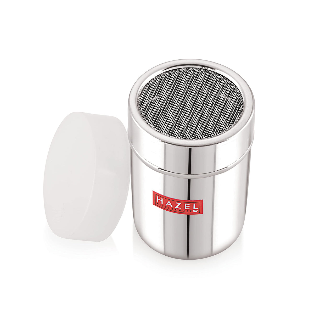 Hazel Stainless Steel Powder Shaker With Lid For Kitchen | Cocoa Powder Sifter Sprinkler Dredgers For Coffee Salt Spices, 10.4 O