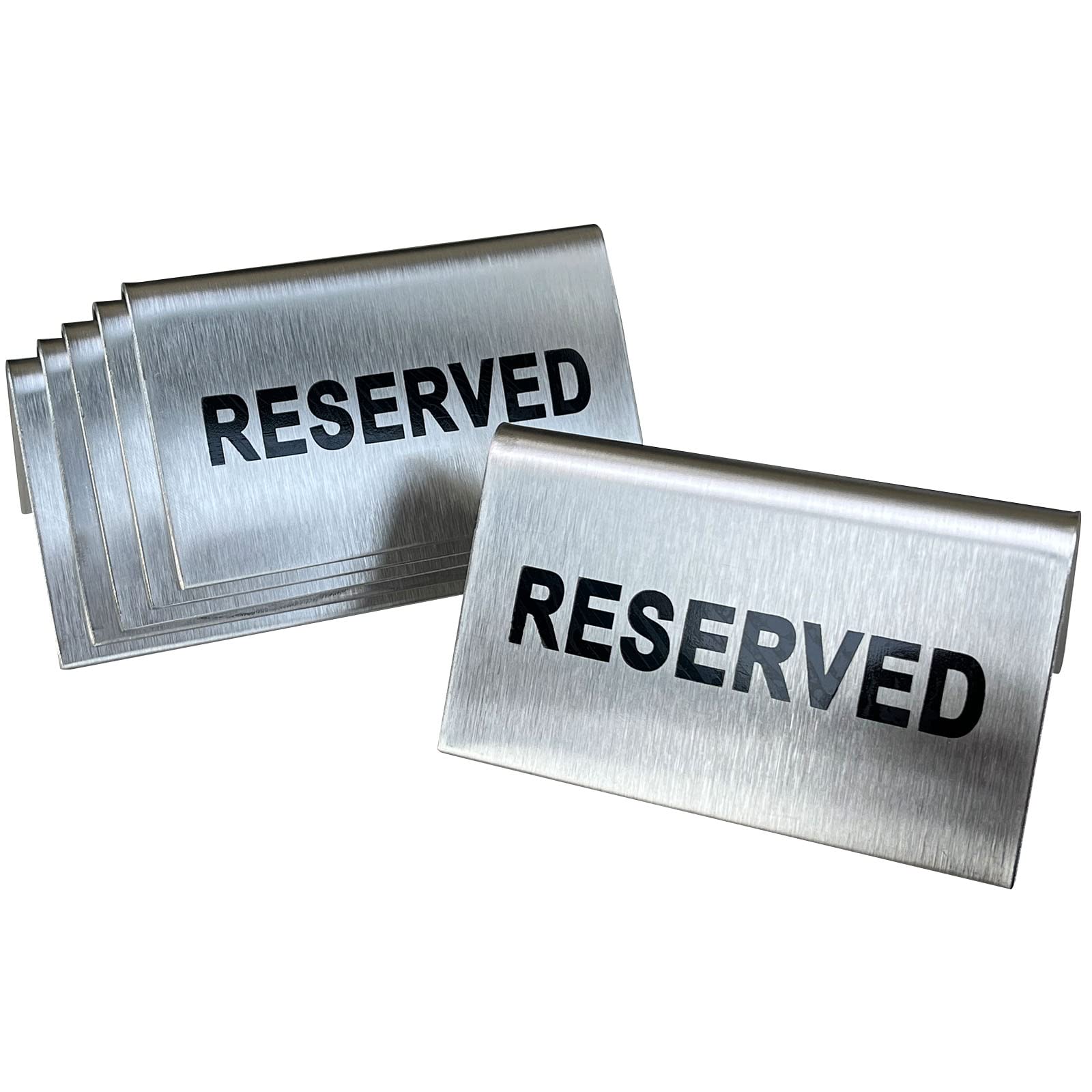 Reserved Table Signs Tent Table Sign Stainless Steel For Wedding Restaurants Ceremony 4X2.4 Inch 6 Packs