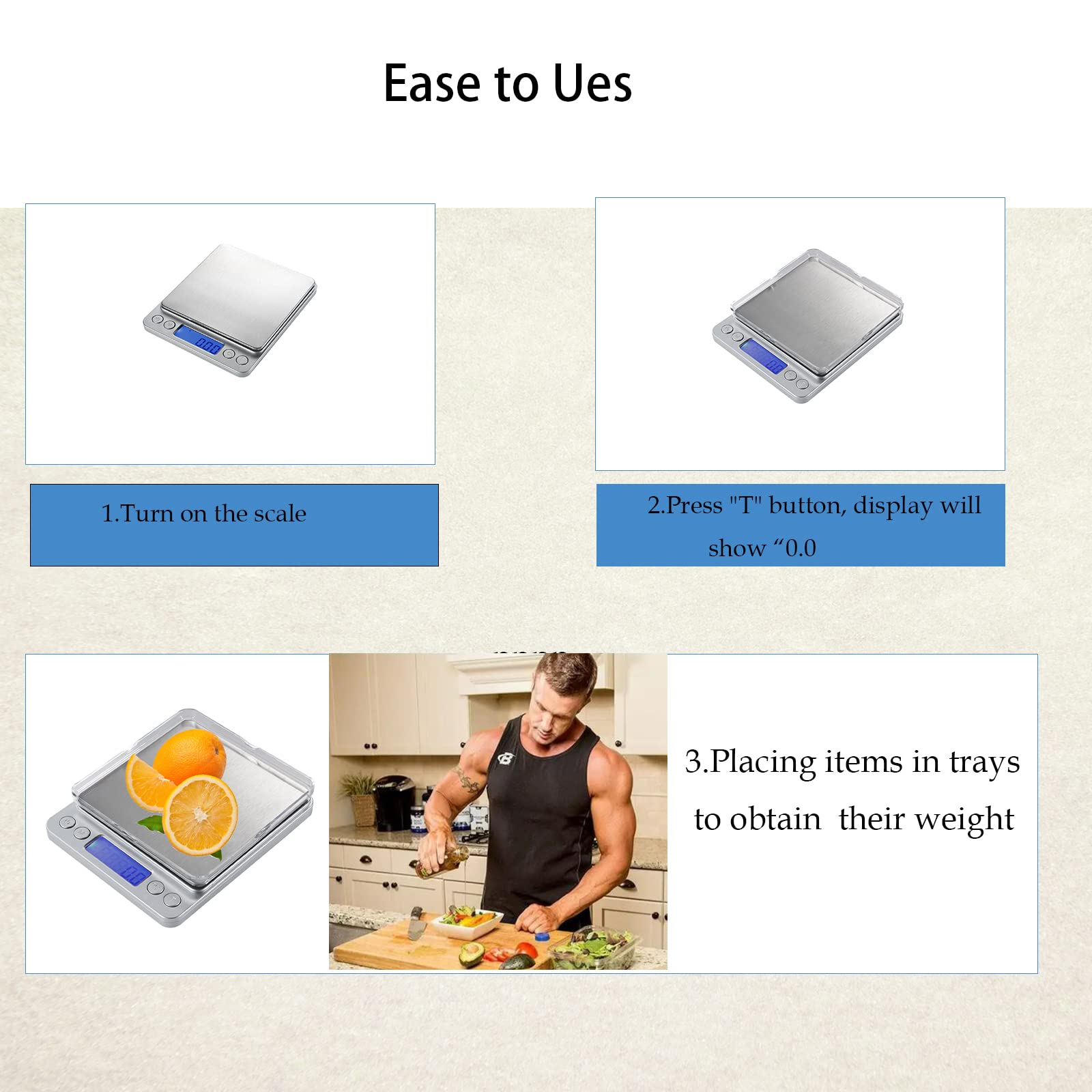 Food Scale, Lzpgitgd Digital Kitchen Scale Weight Grams And Oz For Cooking Baking, Coffee, Loss Dieting, Jewelry And Meal Prep,