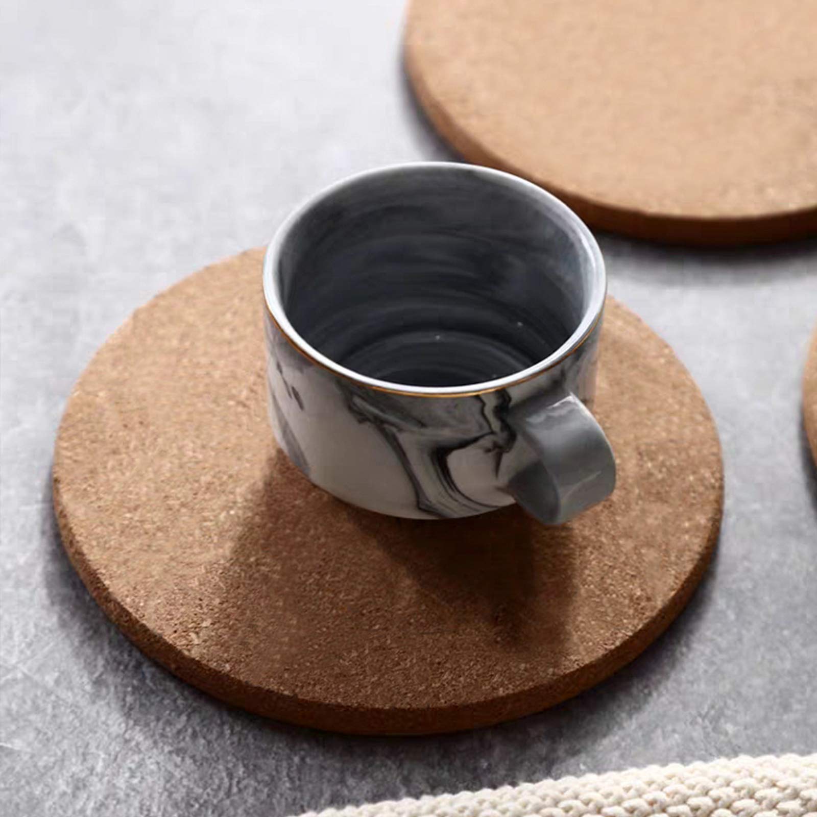 Crchom Cork Trivet 8 Pack Round Cork Hot Pads For Dishes 8'' X 0.4'' High Density Thick, Cork Hot Pads For Kitchen, Heat Resista