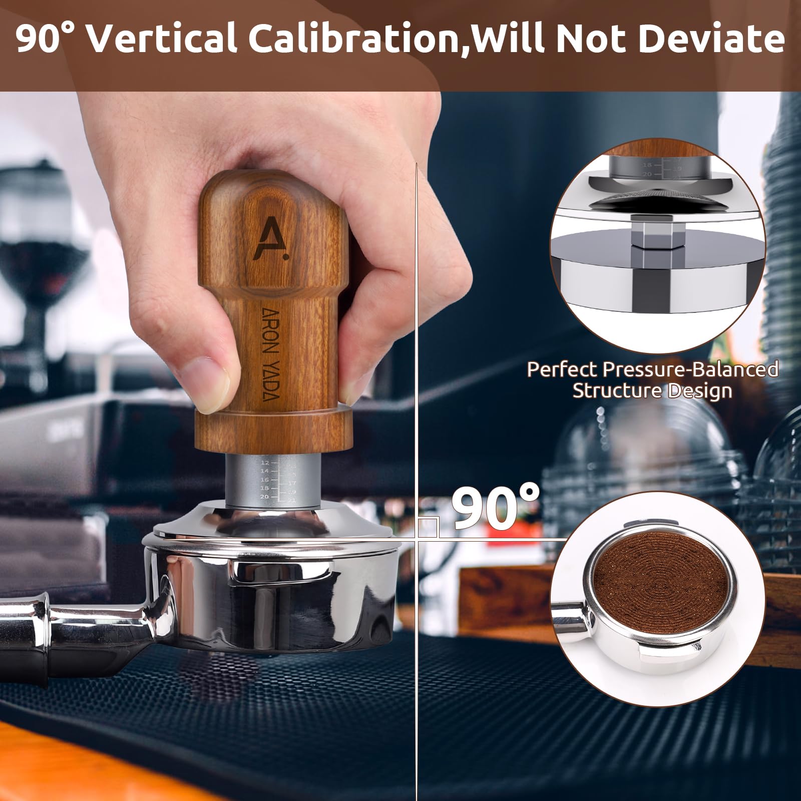 58.3Mm Espresso Tamper,2 Spring-Loaded Calibrated Tamper With Stainless Steel Ripple Base, Walnut Wooden-Handle Tamper Compatibl