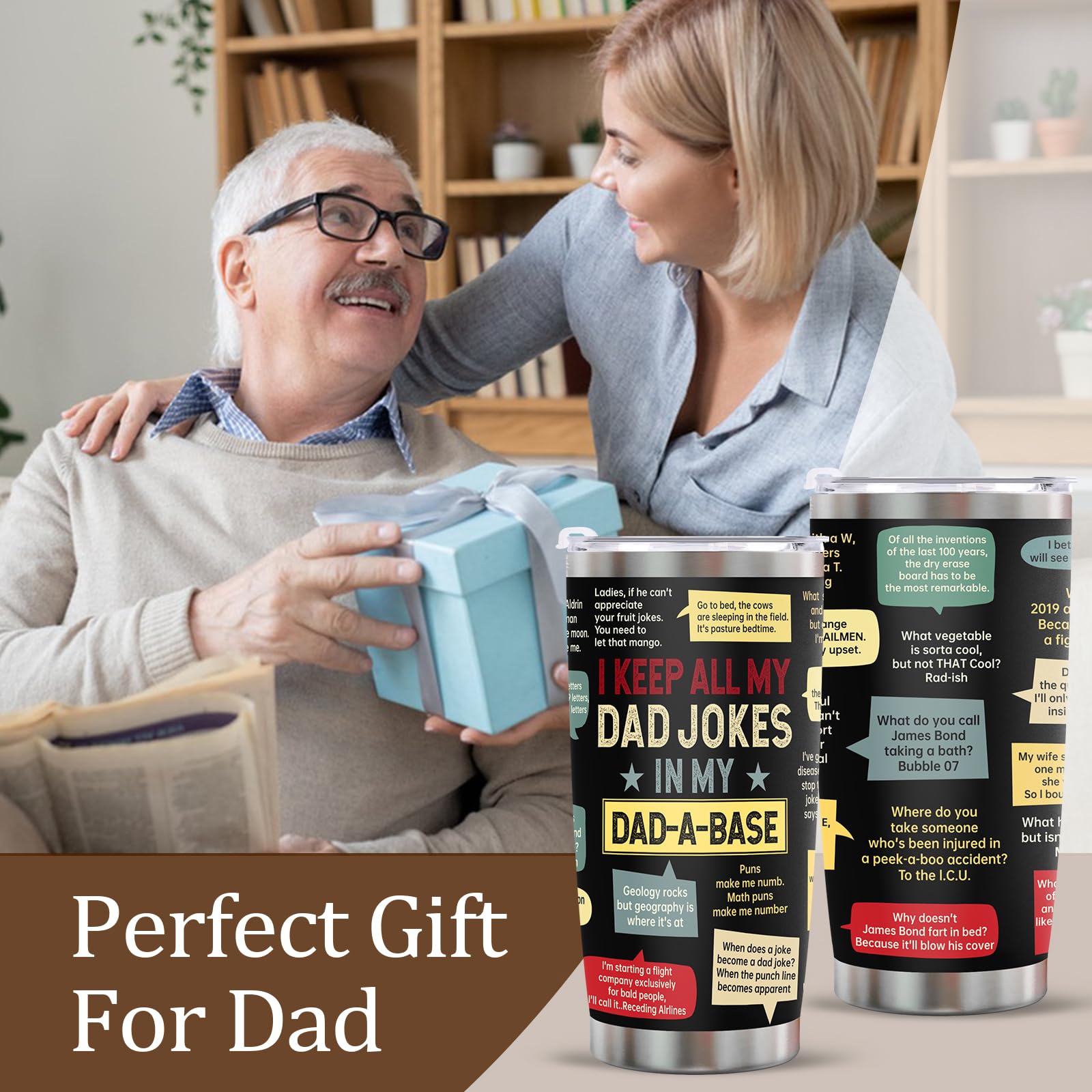Ulrhpc Christmas Gifts for Dad Men:Dad Joke 20oz Tumbler Birthday Gifts for Dad Men Adults Grandpa Husband Stepfather Present De