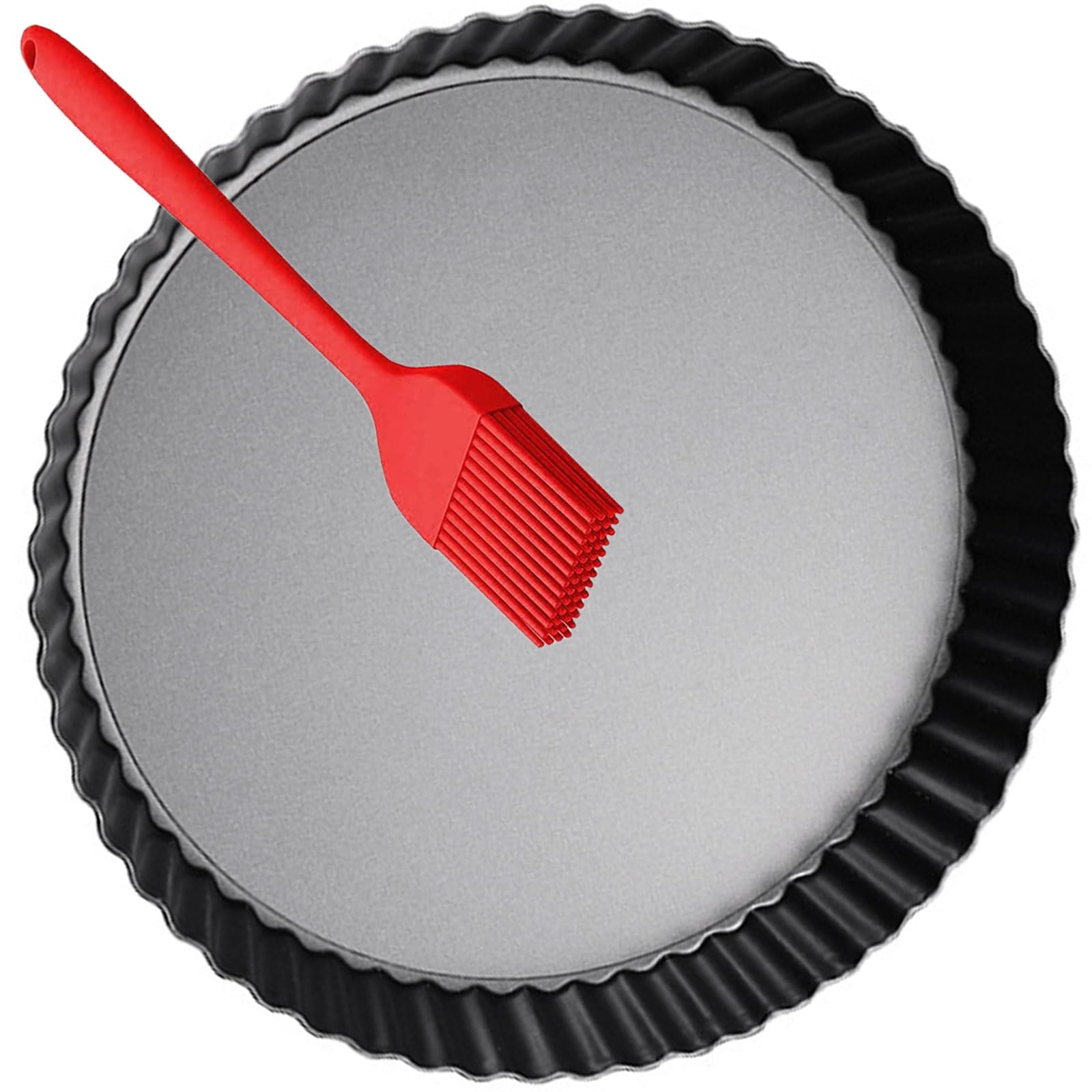 Datanya Tart Pans 10 Inch With Removable Bottom Fluted Pie Tart Pans, Heavy Duty Carbon Steel Round Non-Stick Quiche Pan For Mou